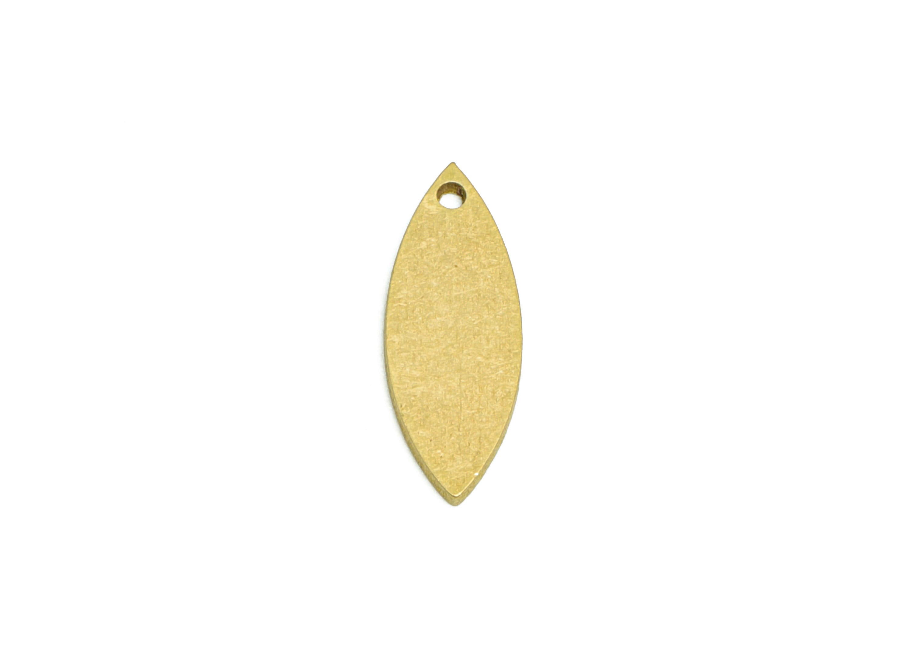 Brass Marquise Earring Charms - Raw Brass Geometry Charm - Semi Marquise Earring Charm - Jewelry Supplies - 14.66x5.25x0.7mm - PP8841 - DOMEDBAZAAR