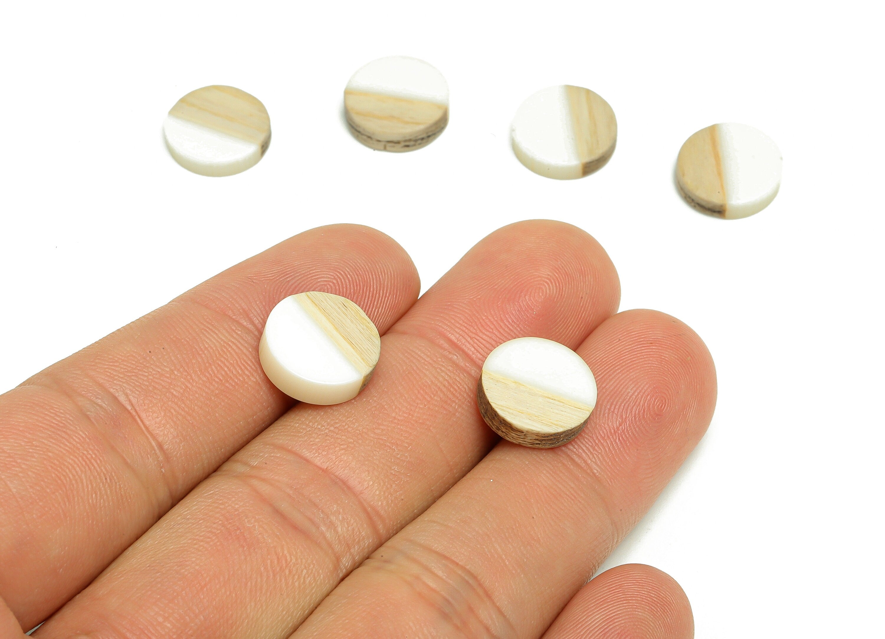 Redwood Resin Round Earring Charm - Redwood Resin Circle Charm - Redwood Resin Charm - 12.19x12.10x3.32mm - BB1312B - DOMEDBAZAAR