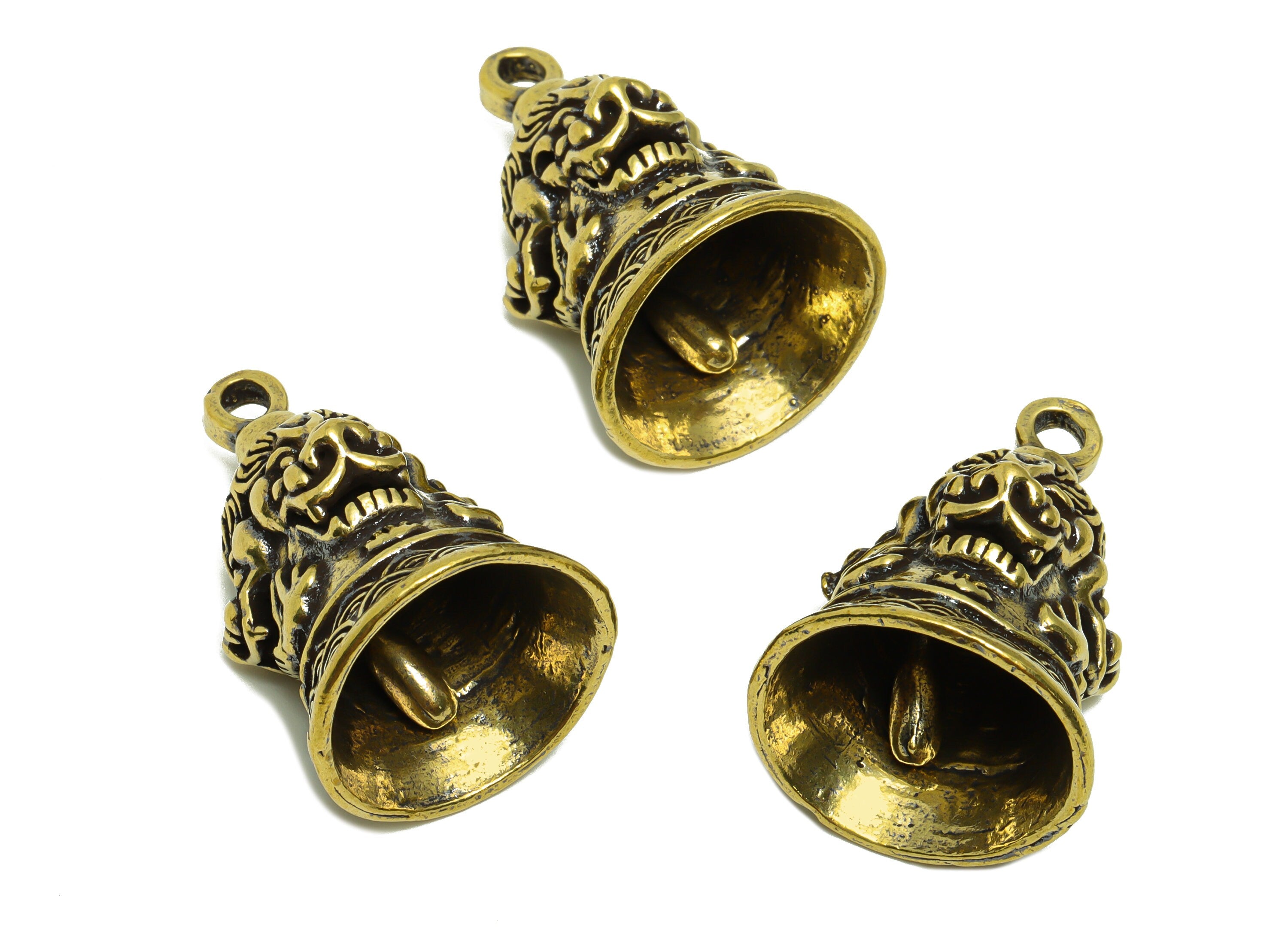 Brass Bell Charm - Raw Brass Dragon Bell Earring Charms - Dragon  Bell Figure - Antique Looking Pendant - Bell Pendant- 37.17x22x24mm-PP8767 - DOMEDBAZAAR