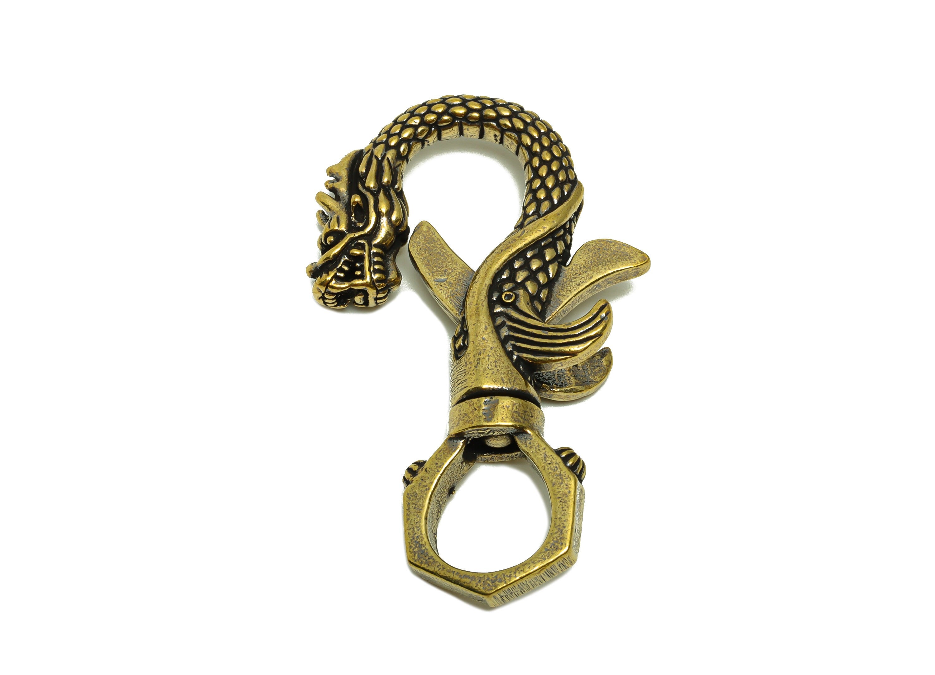 Brass Claw Clasps - Raw Brass Dragon Clasps - Dragon Clasp Figure - Antique Looking Clasp - Textured Dragon Clasp - 60.94x35.6x11mm - PP8717 - DOMEDBAZAAR