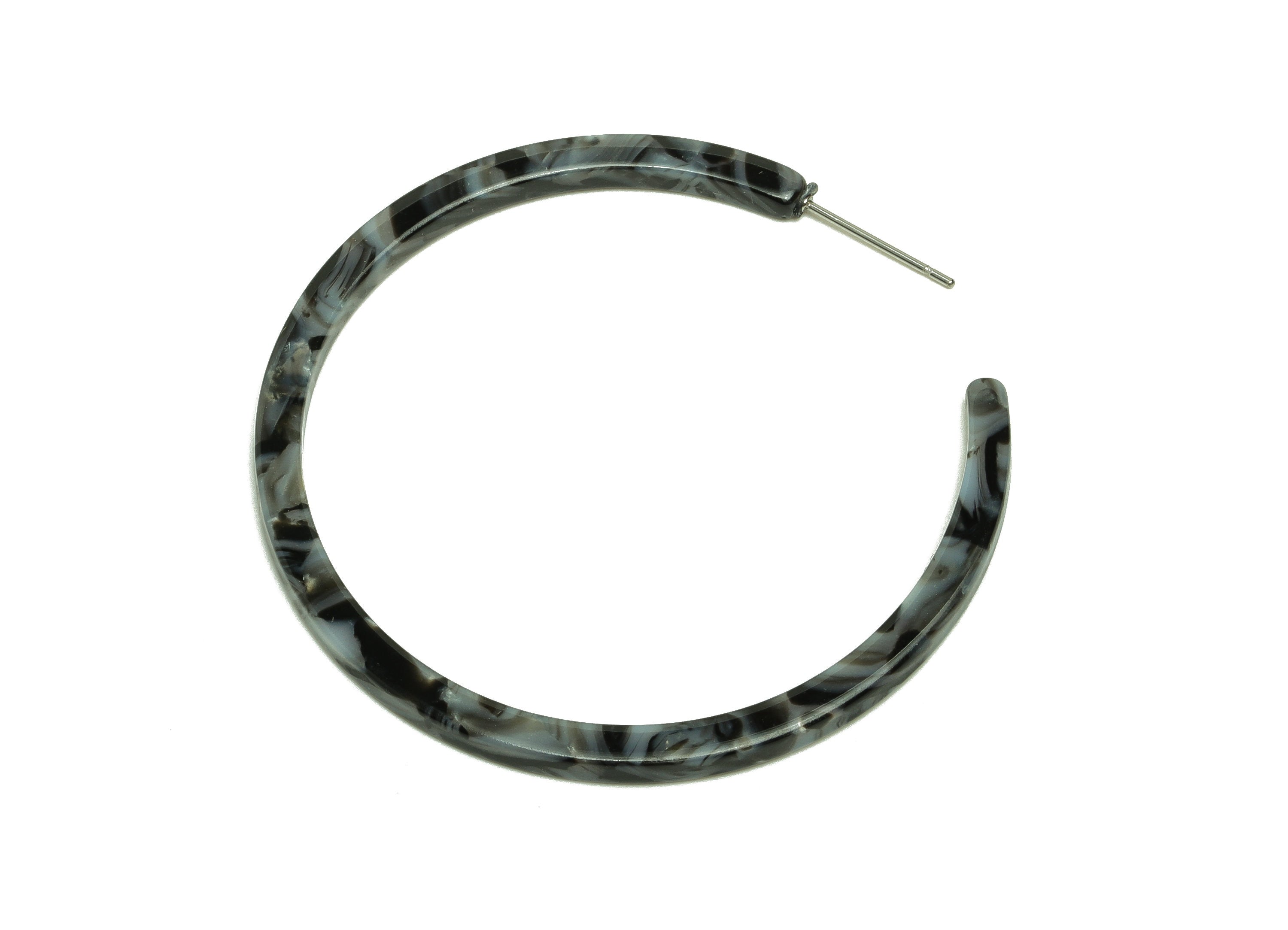Acetate Hoop Earring Post - Open Hoop Earrings Stud - Acetate Round Earring Post - Open Hoop Earring - 49.48x49.4x2.51mm - AC2643B - DOMEDBAZAAR