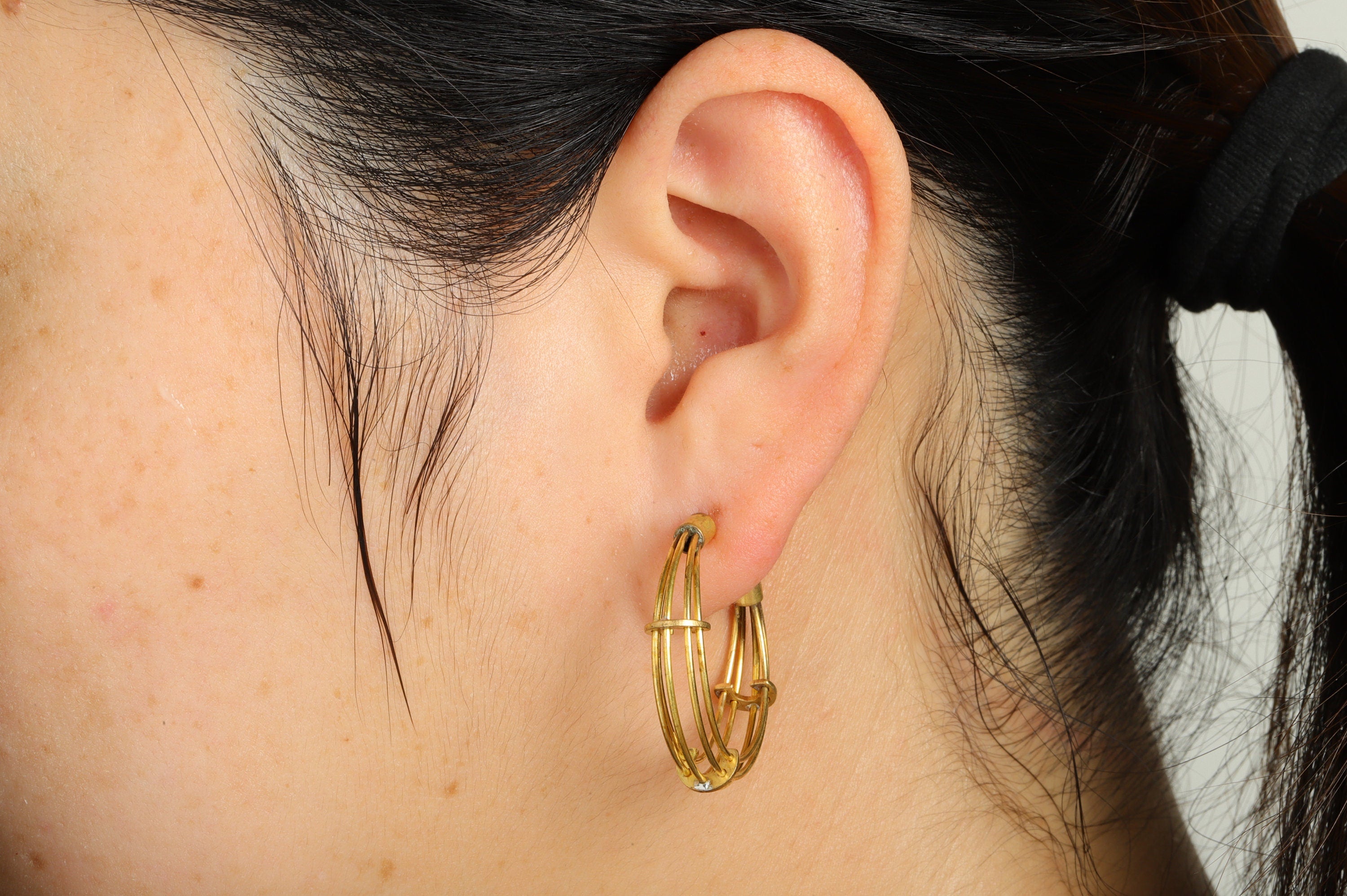 Brass Hoop Earring Post - Raw Brass Hoop Earring Stud - Brass Open C Hoop Earring Post - Jewelry Supplies - 33.62x31.84x7.08mm - PP8902 - DOMEDBAZAAR