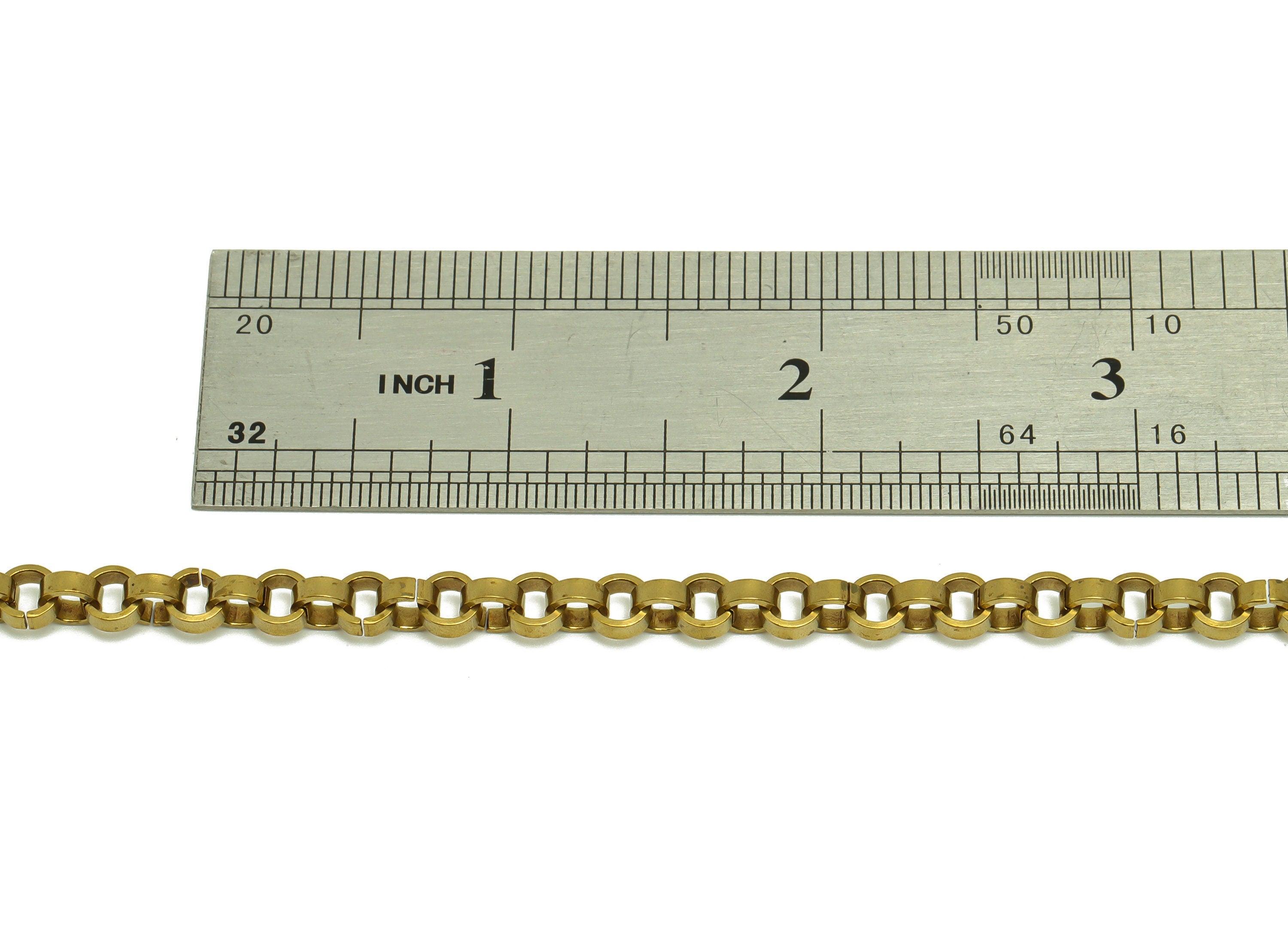 5.2 Rolo Chain - Raw Brass Open link - Brass Round link Thick Chain - Circle Link Chain - Round Open link Chain - 5.09x5.09x0.7mm - PP8628 - DOMEDBAZAAR