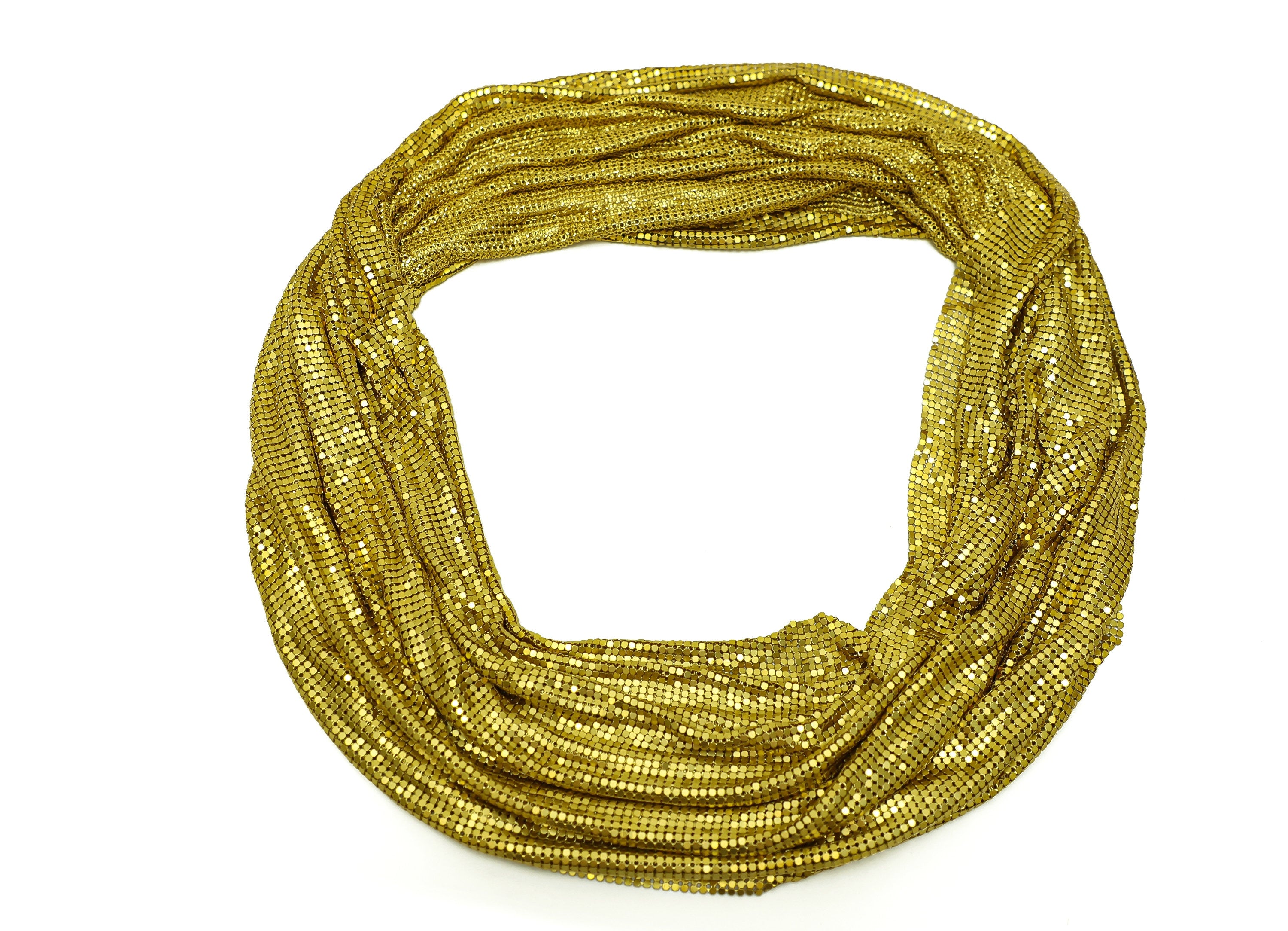 Raw brass 3mm Mesh Fabric - 324*144pcs 3mm Skirt Shape Raw Brass - 53cmX44cm X2side - PP8903 - DOMEDBAZAAR