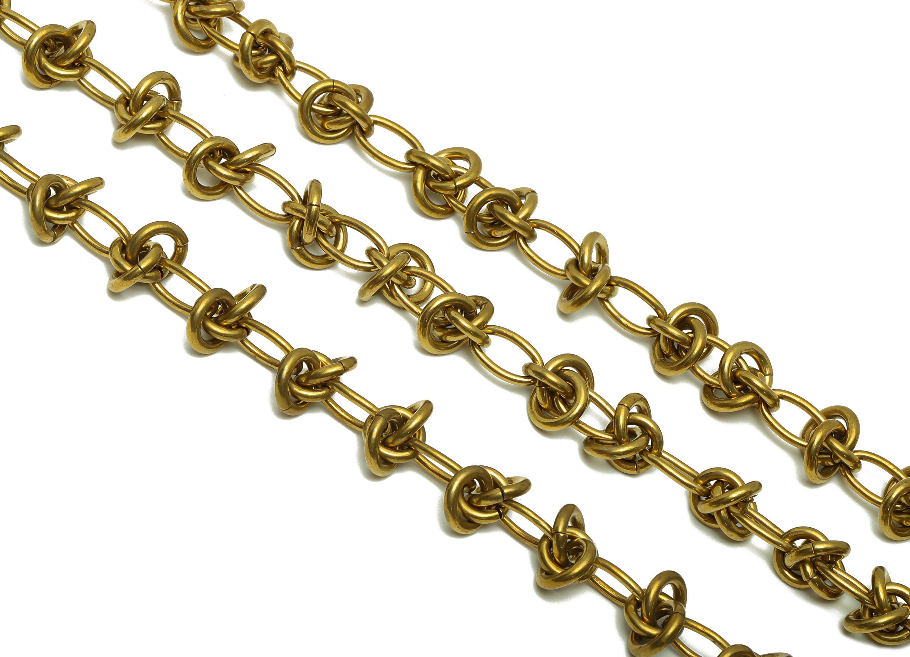 2.0 Knot Chain - Raw Brass Thick Chunky Chian - Brass Bracelet Chain - Brass Knot Chain - Jeweler Making - 16.77x 1.86mm - PP8632 - DOMEDBAZAAR