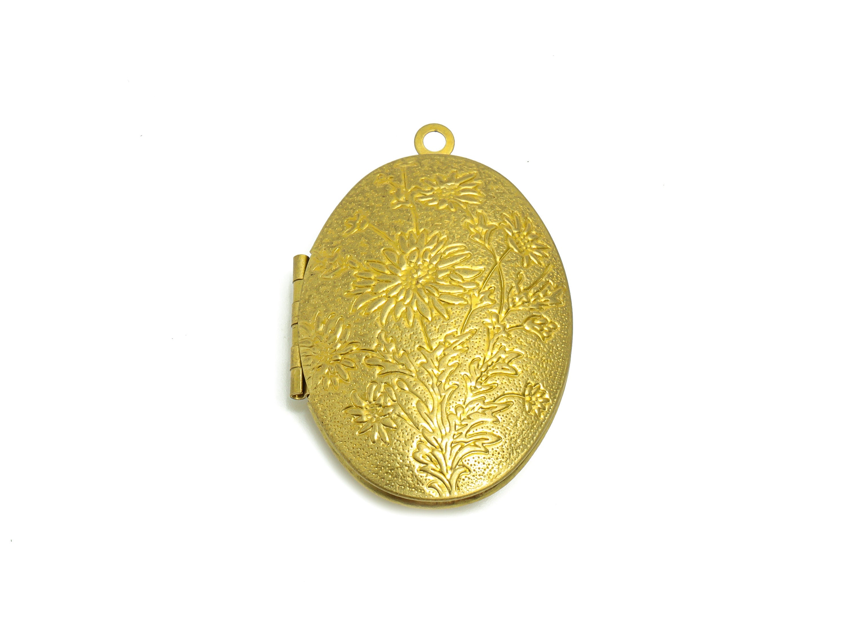Brass Oval Locket Charm - Raw Brass Grandmother Charms - Antique Looking Locket - Vintage Looking Locket- 23.66x15.72x5.58mm - PP8936 - DOMEDBAZAAR