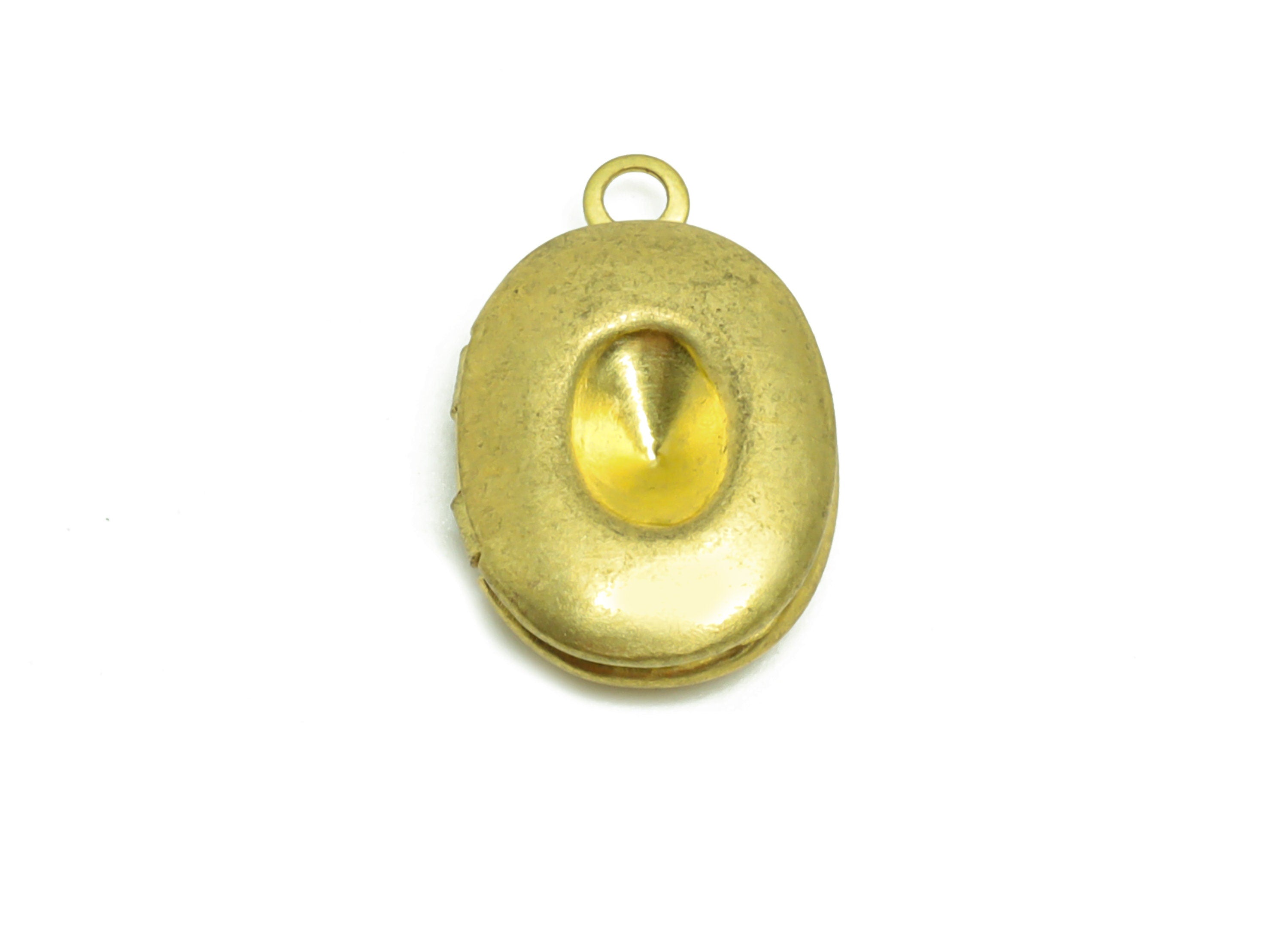 Brass Oval Locket Charm - Raw Brass Oval Locket Charms - Antique Looking Locket - Vintage Looking Locket - 15.35x9.98x3.63mm - PP8943 - DOMEDBAZAAR