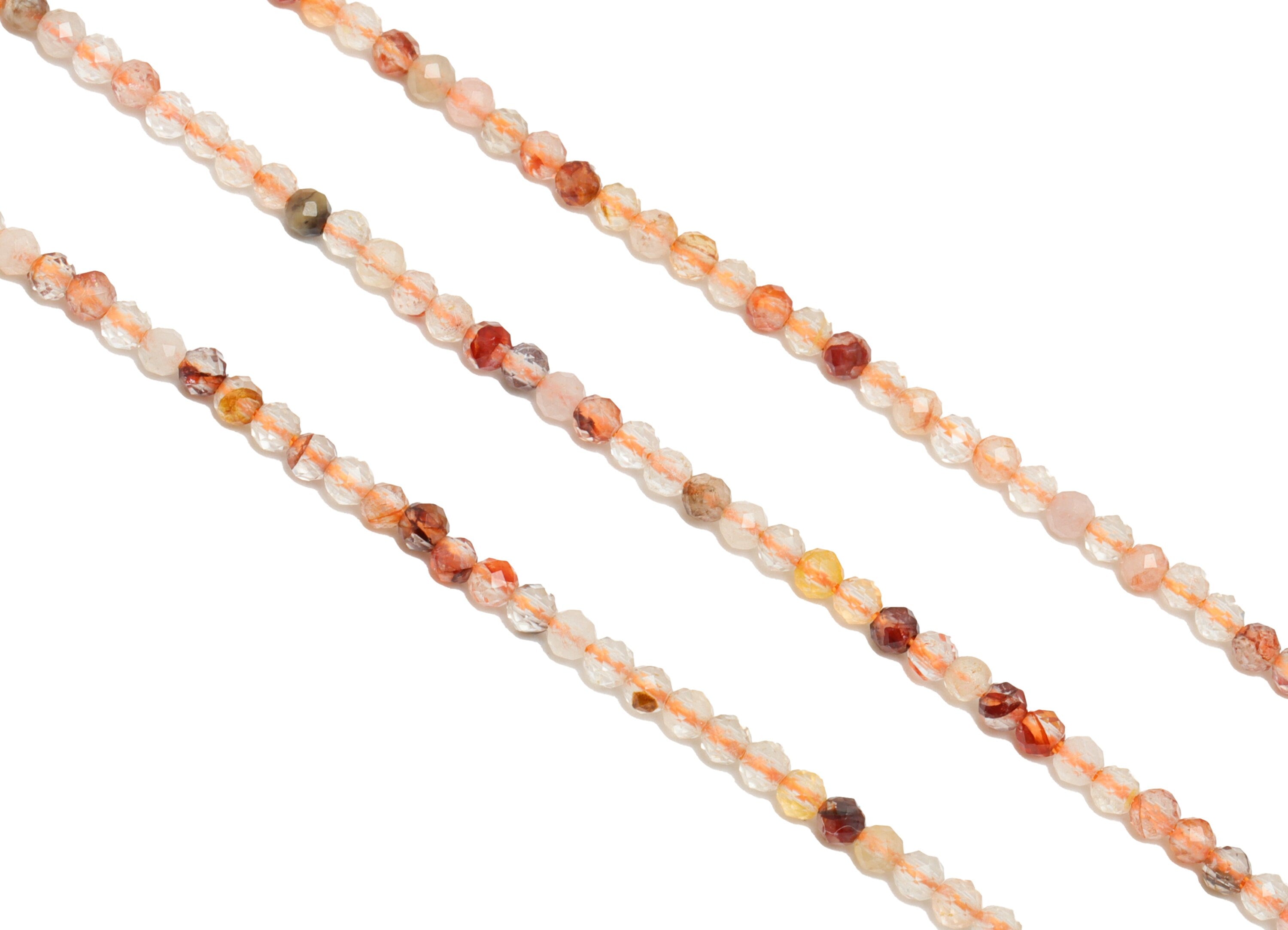 Natural Stone Red Crystal - Red Faceted Gemstone Beads - 15.5 " / 1 Strand Round 2.5mm Beads - Natural Stone Beads - NS1917 - DOMEDBAZAAR
