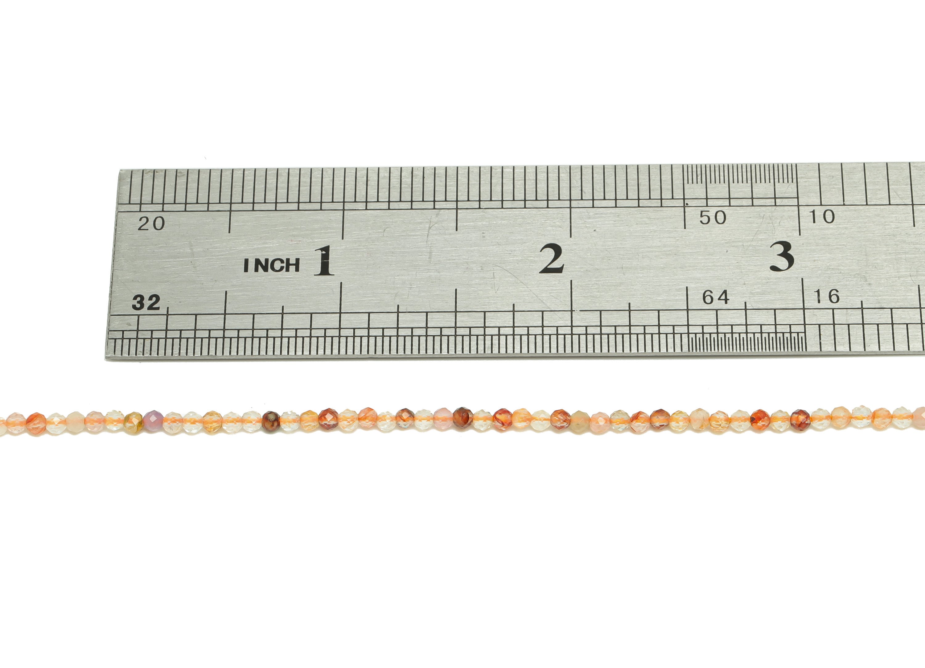 Natural Stone Red Crystal - Red Faceted Gemstone Beads - 15.5 " / 1 Strand Round 2.5mm Beads - Natural Stone Beads - NS1917 - DOMEDBAZAAR
