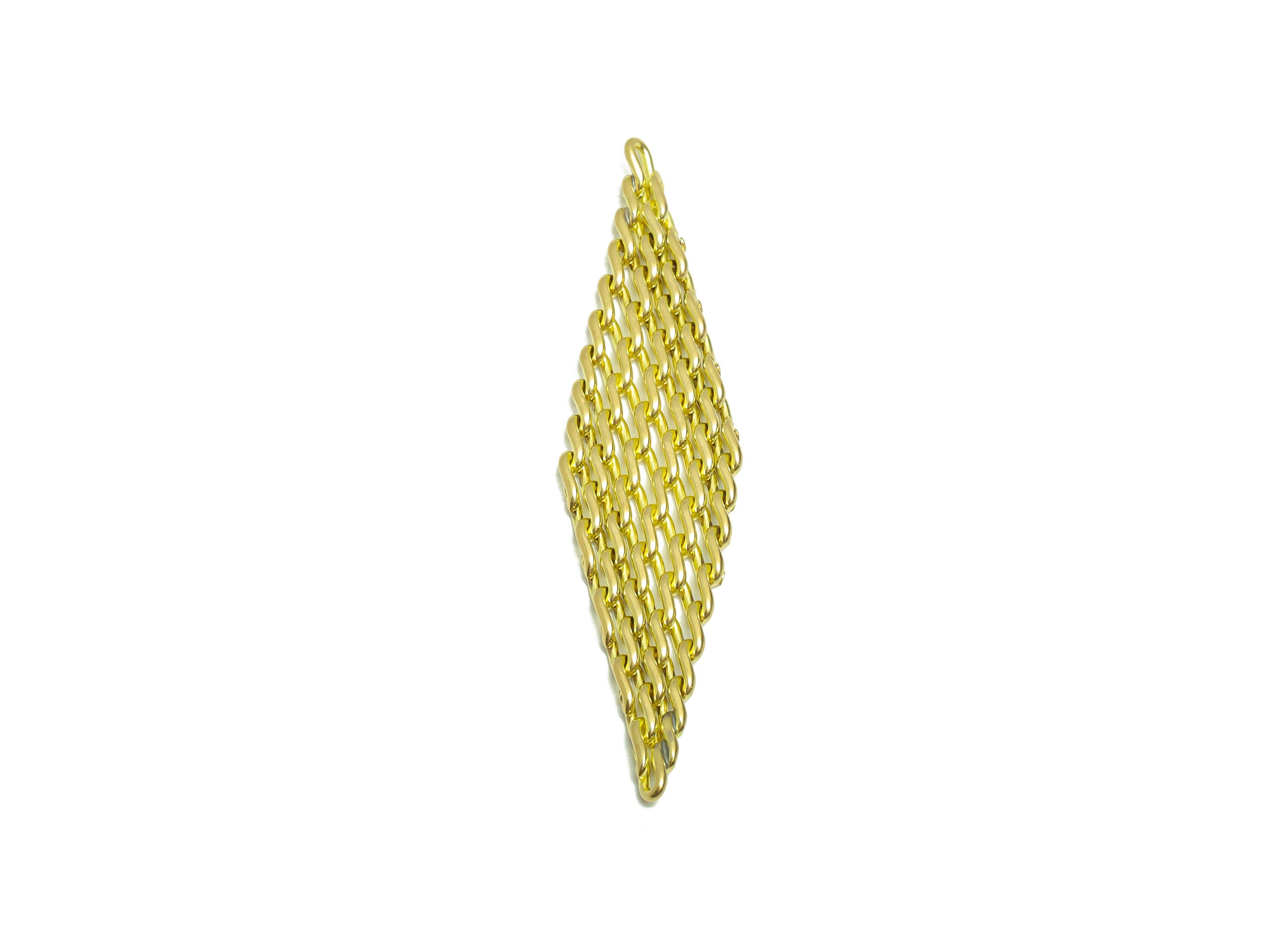 Brass Mesh Earring Charms - Brass Diamond Earring Charms - Brass Mesh Charms for Bracelet - Mesh Diamond Earring Charm - 62x15x2mm- PP8881 - DOMEDBAZAAR