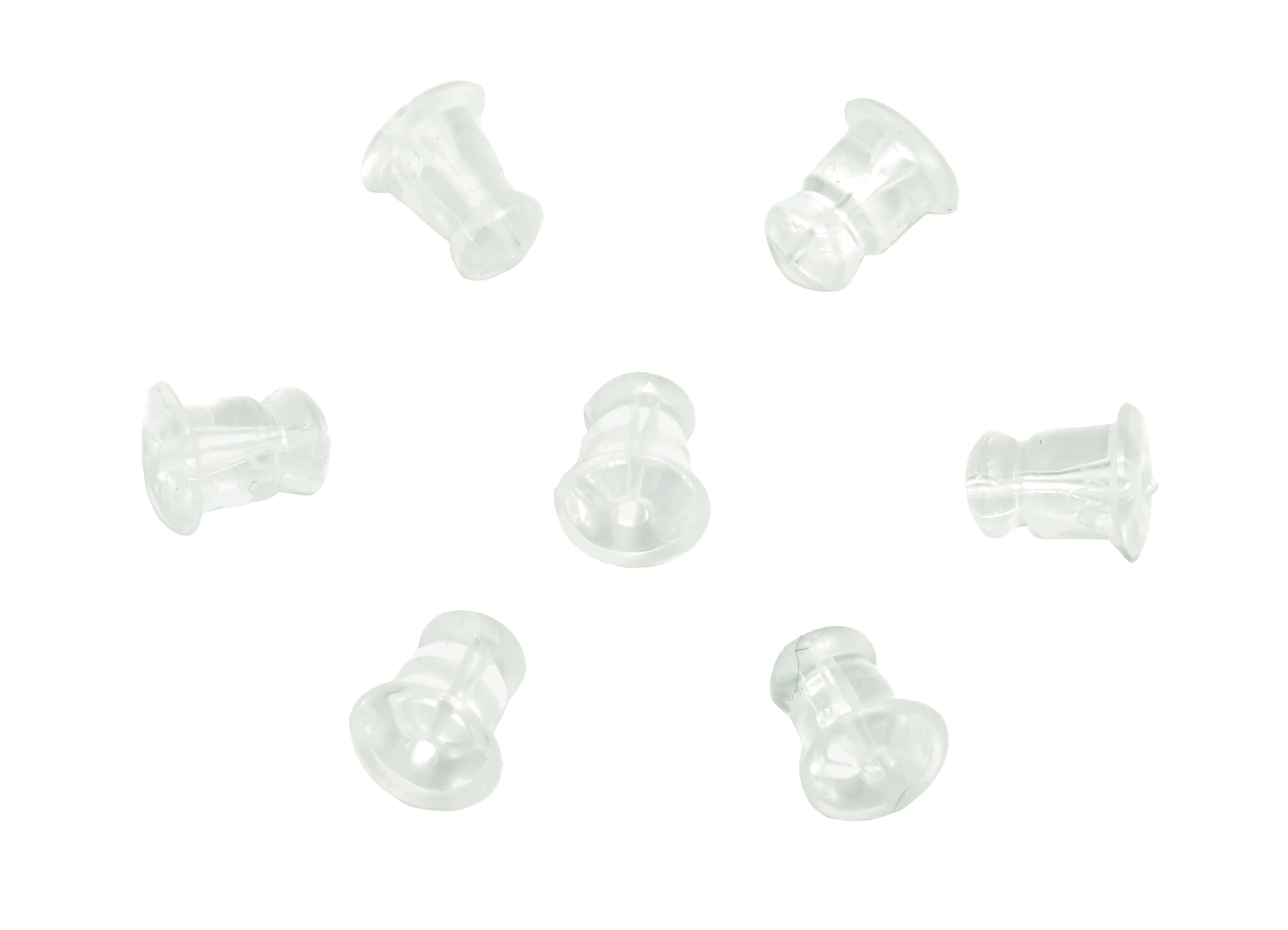 Rubber Earring Stopper Nuts - Rubber Earring Findings - Earring Back - Transparent Nuts - 6.11x5mm - ES1005B - DOMEDBAZAAR