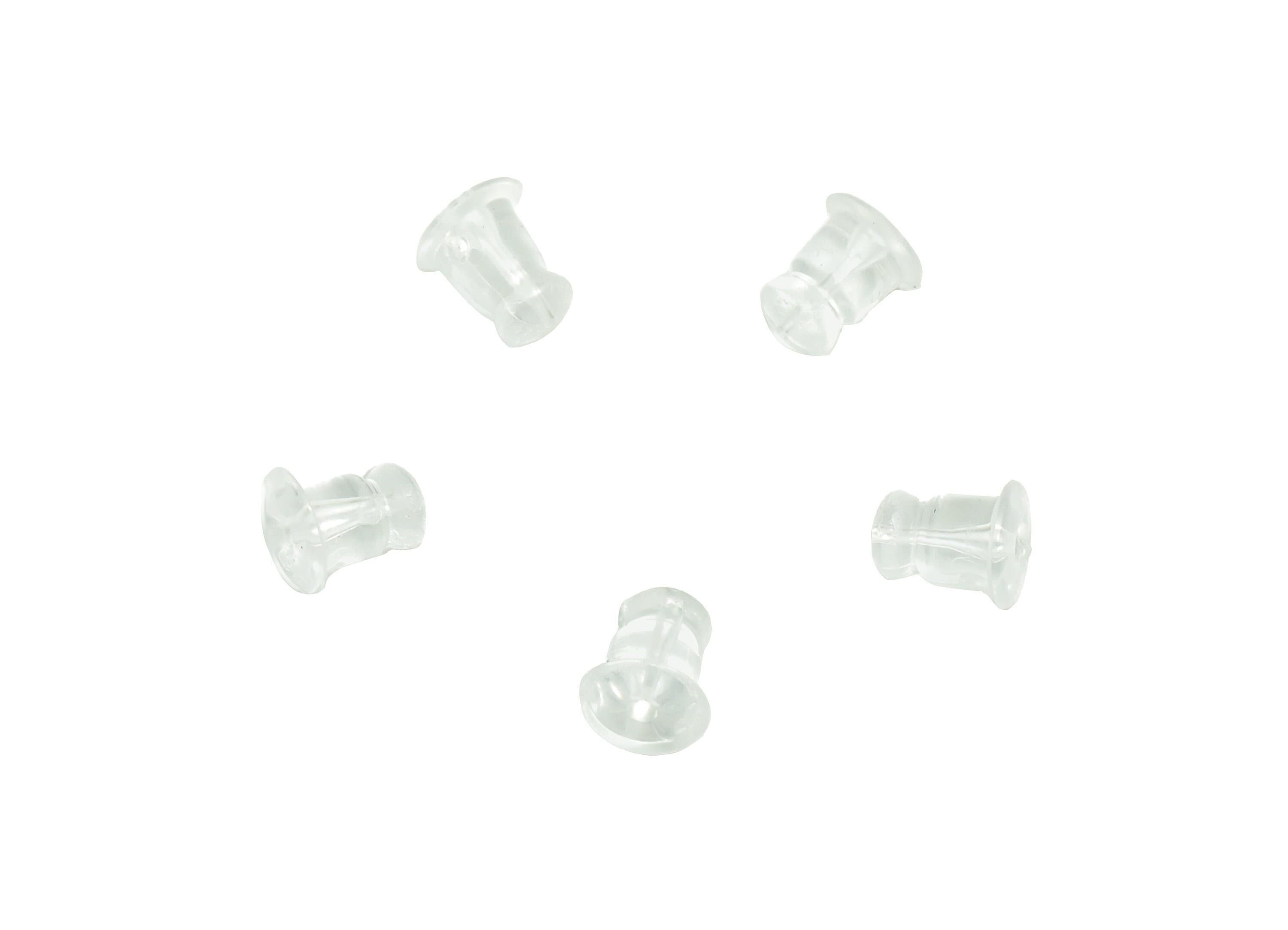 Rubber Earring Stopper Nuts - Rubber Earring Findings - Earring Back - Transparent Nuts - 6.11x5mm - ES1005B - DOMEDBAZAAR