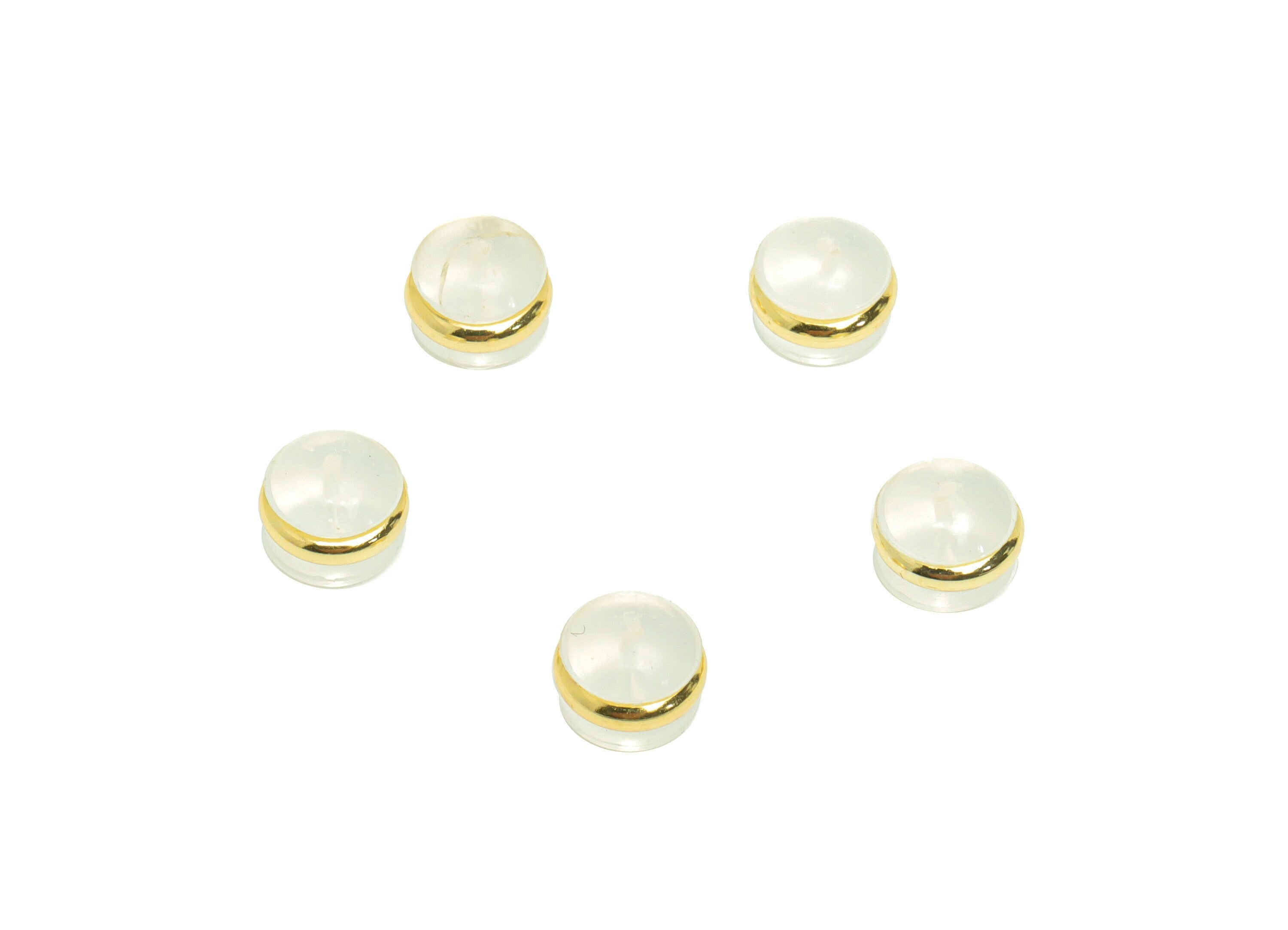 Brass Silica Gel Rubber - Rubber Earring Stopper Nuts - Rubber Earring Findings - Earring Back - Gold Tone Plating - 6.34x6.34x4mm - ES1039 - DOMEDBAZAAR