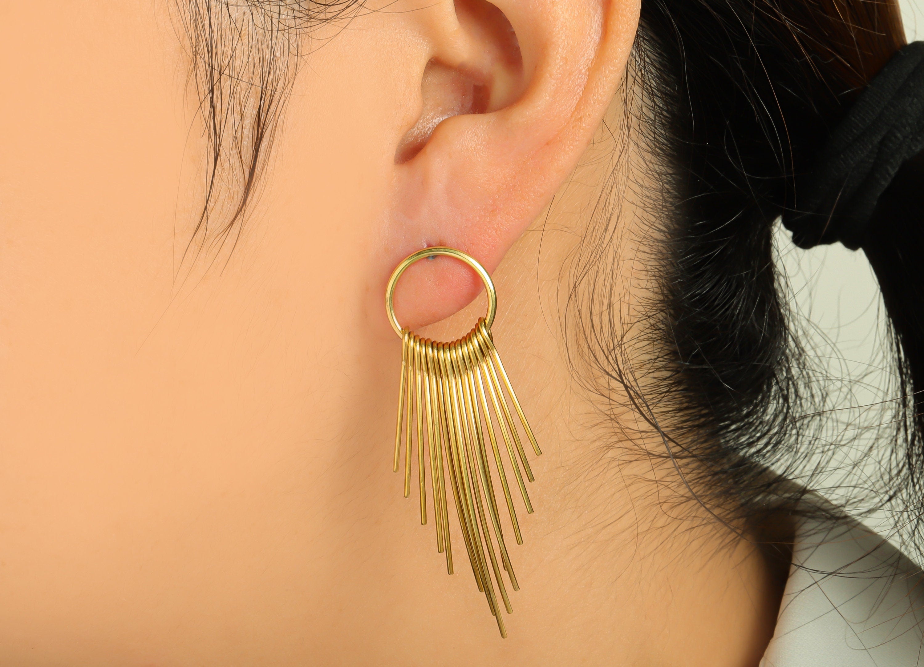 Brass Wire Tassel Earring Post - Brass Stick Wire Earring Stud - Bar Wires 15 Earring Tassel Post - Dangle Tassel Post - 56x14x1mm - PP9103 - DOMEDBAZAAR