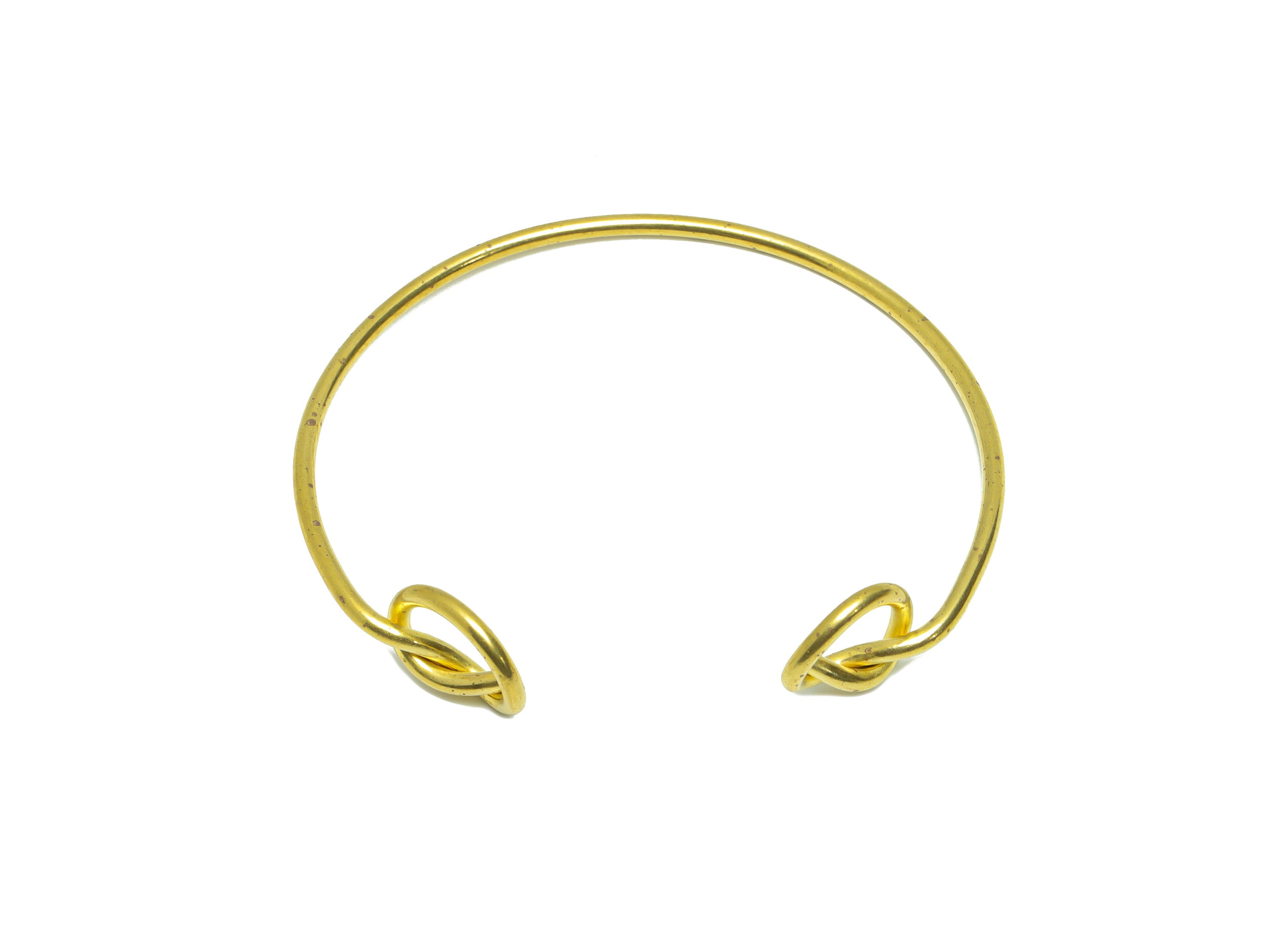 Brass Wire Bracelet - Brass Open Bracelet - Brass Wire Bangle -Brass Wire Knot Bracelet - For Bracelet - 59.81x50.72x1.97mm - PP9036 - DOMEDBAZAAR