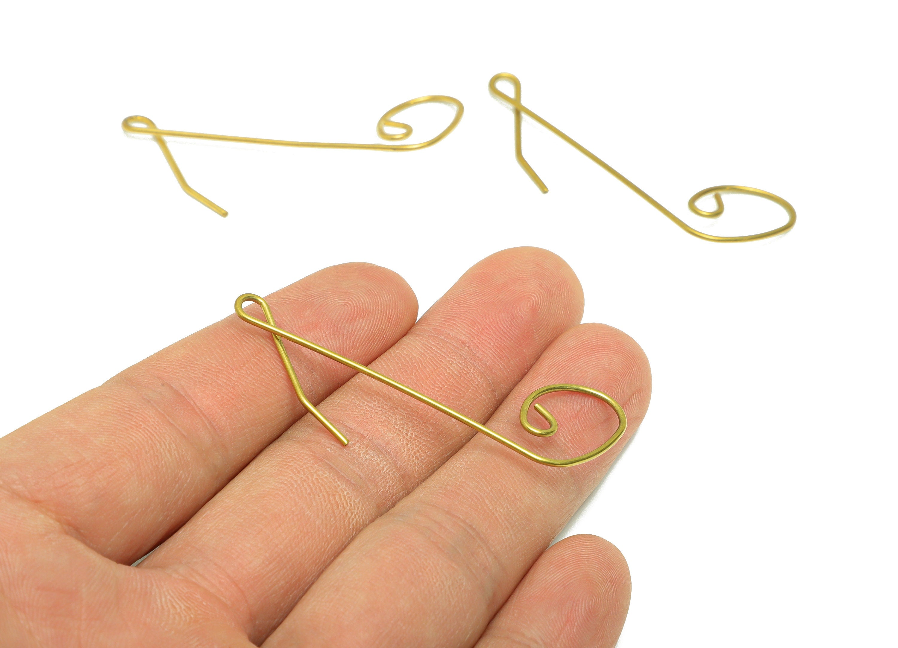 Brass Note Wire Earring Charm - Brass Note Wire Earring Charm - Music Note Wire Earring Charm - Twine Wire Earring Charm- 52x29x1mm - PP9021 - DOMEDBAZAAR