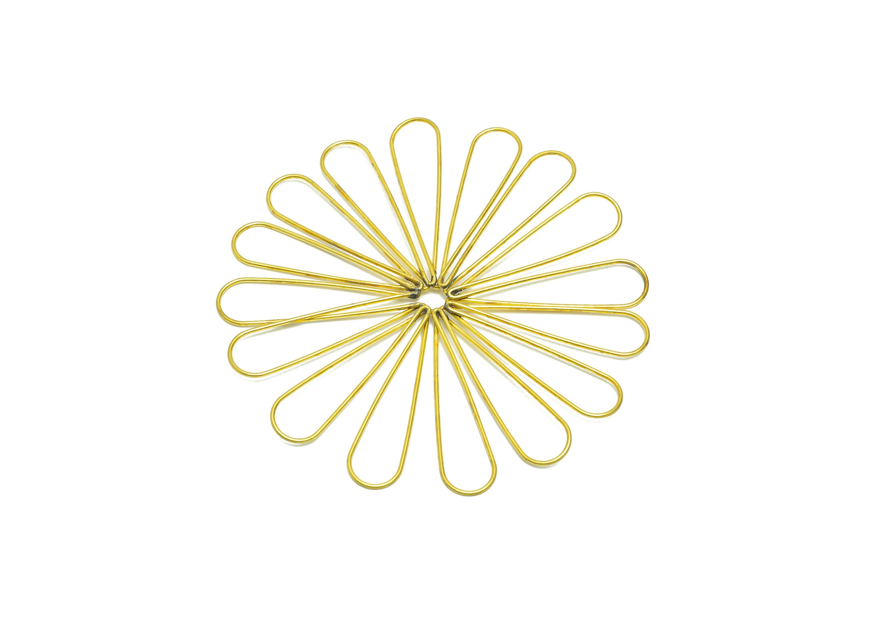 Brass Flower Wire Earring Charm - Brass Daisy Wire Earring Charm - Brass Botanical Earring Charm - Drop Earring Charm - 69x69x1mm-PP9069 - DOMEDBAZAAR