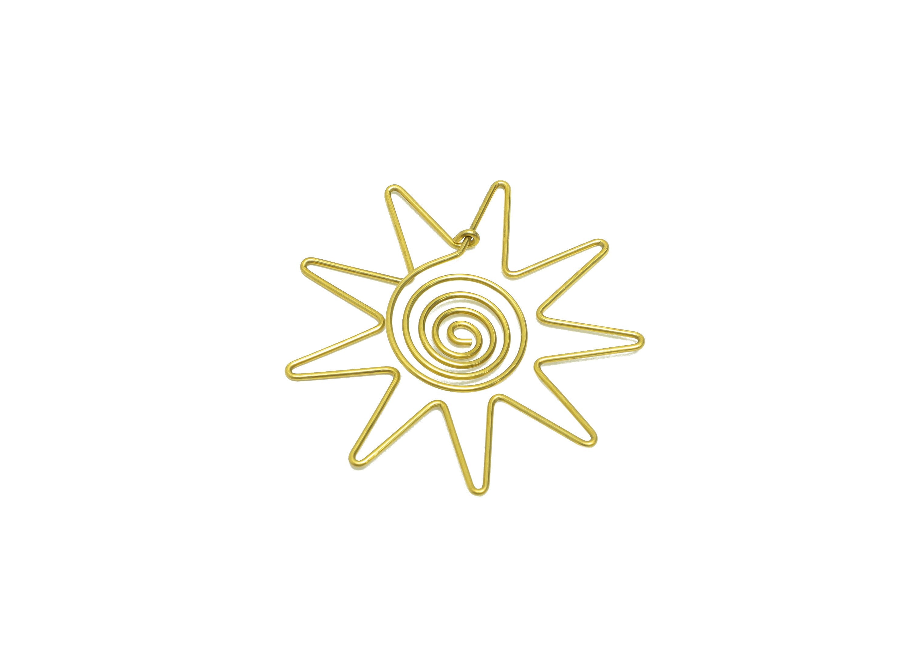 Sun Wire Snail Earring Charm - Brass Sunshine Wire Earring Charm - Brass Twine Sun Earring Charm - Sun Flower Earring Charm-40x40x1mm-PP9091 - DOMEDBAZAAR