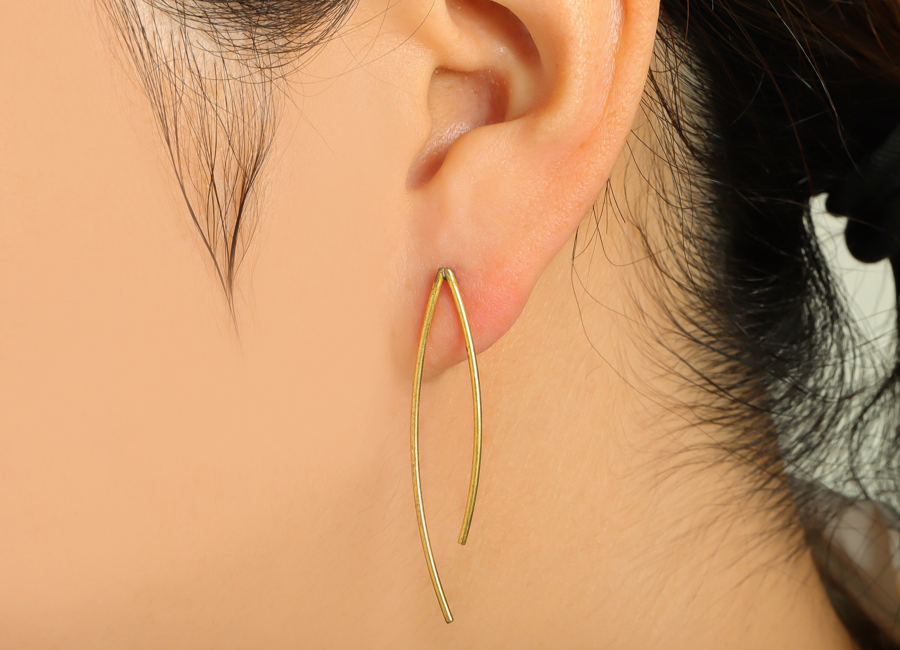 Marquise Wire Earring Post - Brass Stick Earring Stud - Raw Brass Bar Wire Earring Post - Wire Earring Post - 42.22x7.89x0.95mm- PP9063 - DOMEDBAZAAR