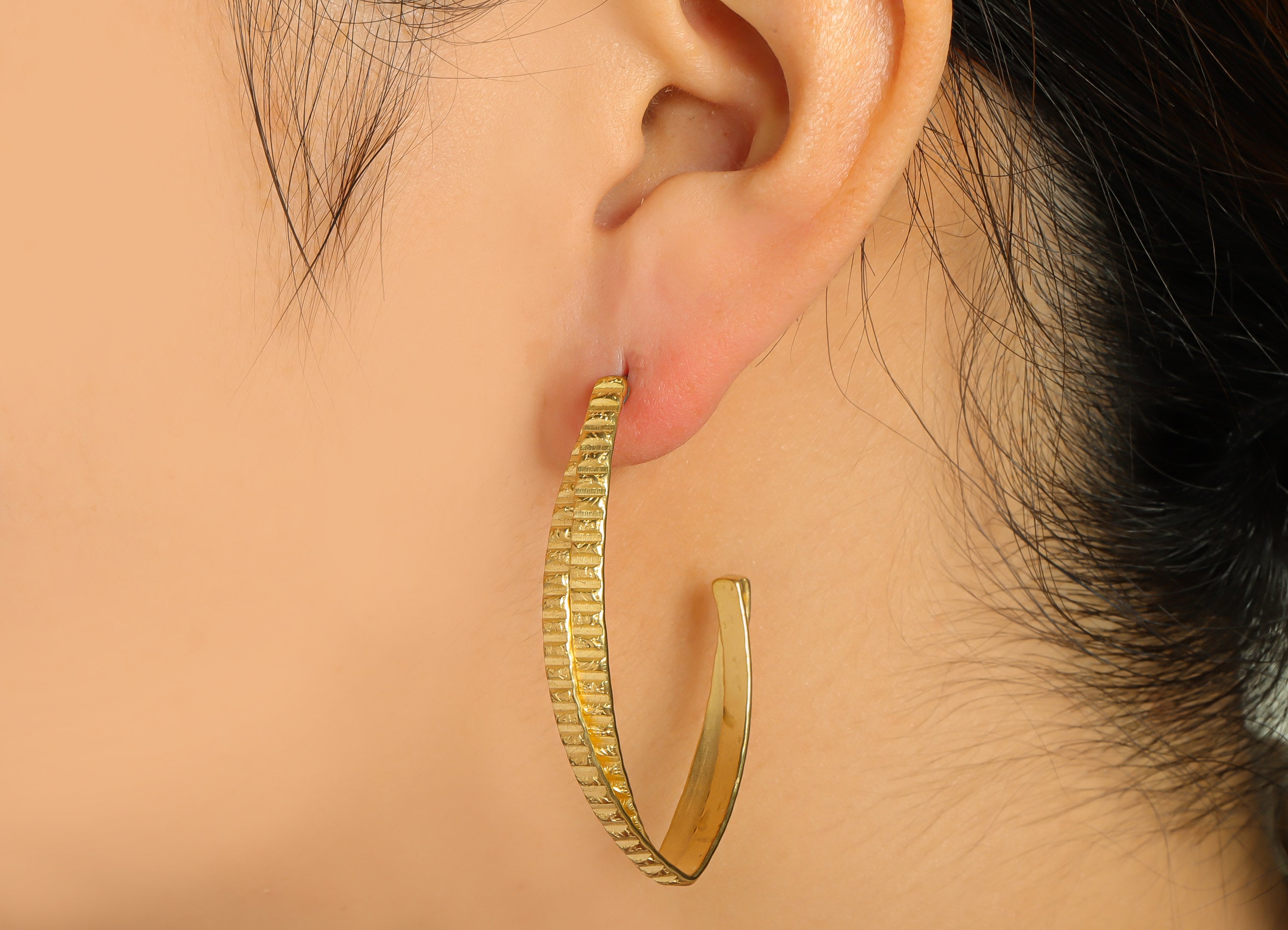 Brass Marquise Wire Earring Post - Brass Textured Earring Stud - Brass Hammered Wire Earring Post - Geometry Earring Post - 50x29x2mm-PP9054 - DOMEDBAZAAR
