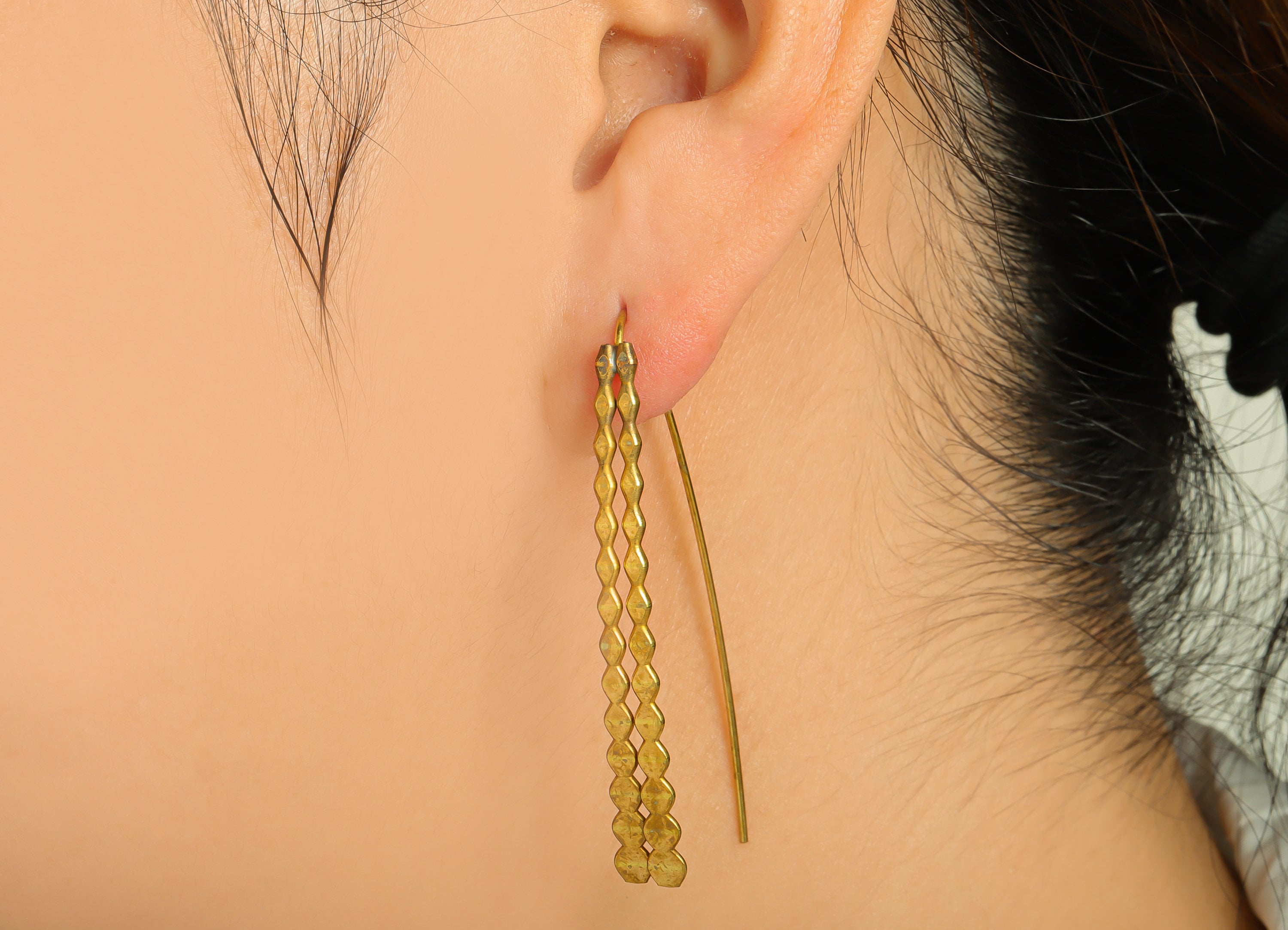 Beads Hook Earring Wire - Brass Hammered Earring Wire - Beaded Wire Hook Earring - Beaded Wire Hook Earring - 58x16.5x1.06mm- PP9070 - DOMEDBAZAAR