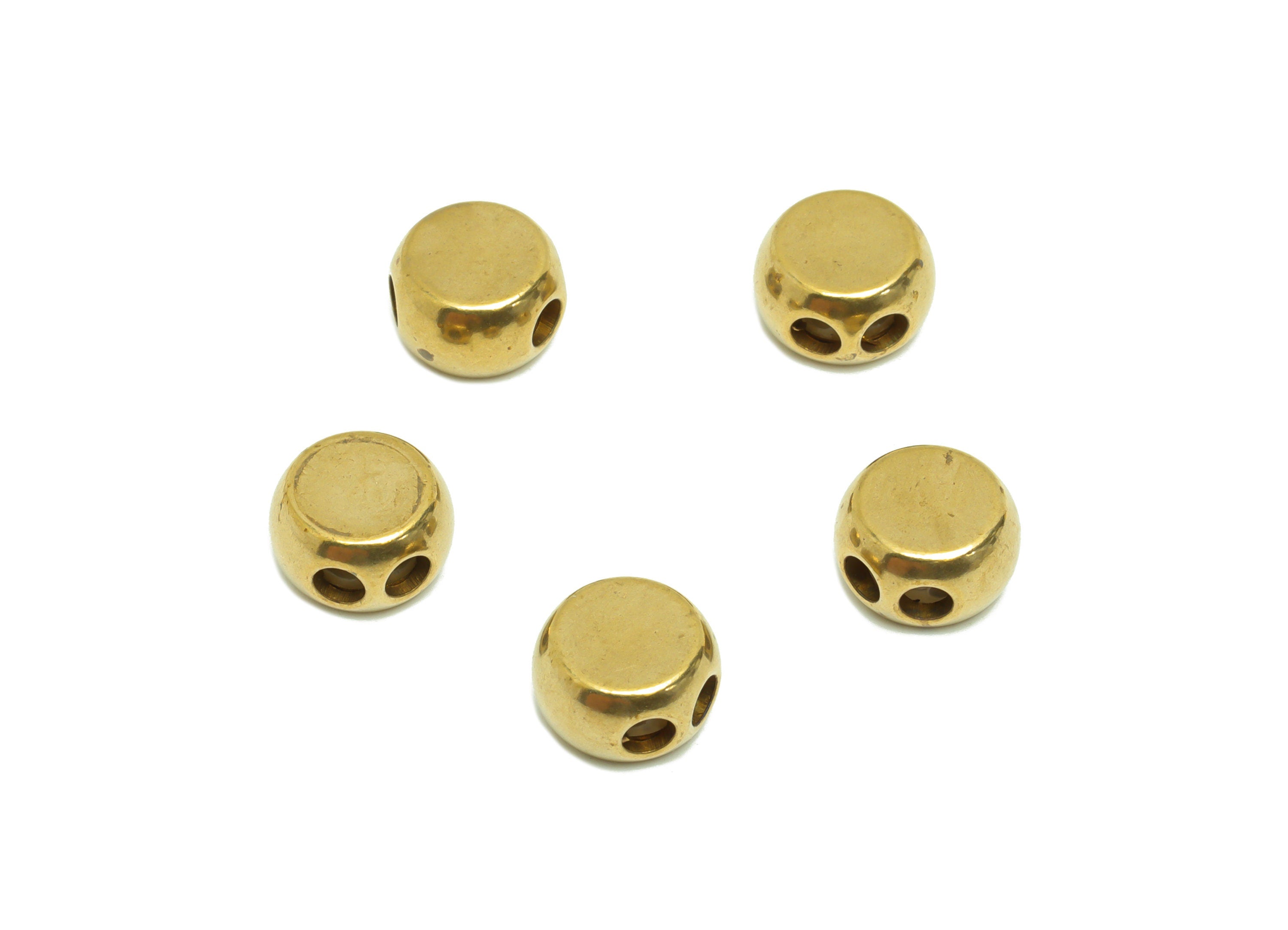 9*1.5 Brass Silica Gel Rubber - Cylinder Rubber Sliding Beads Nuts - Stopper Bead - Adjustable Stopper Beads - 5.36x9.2x5.36mm- PP9255 - DOMEDBAZAAR