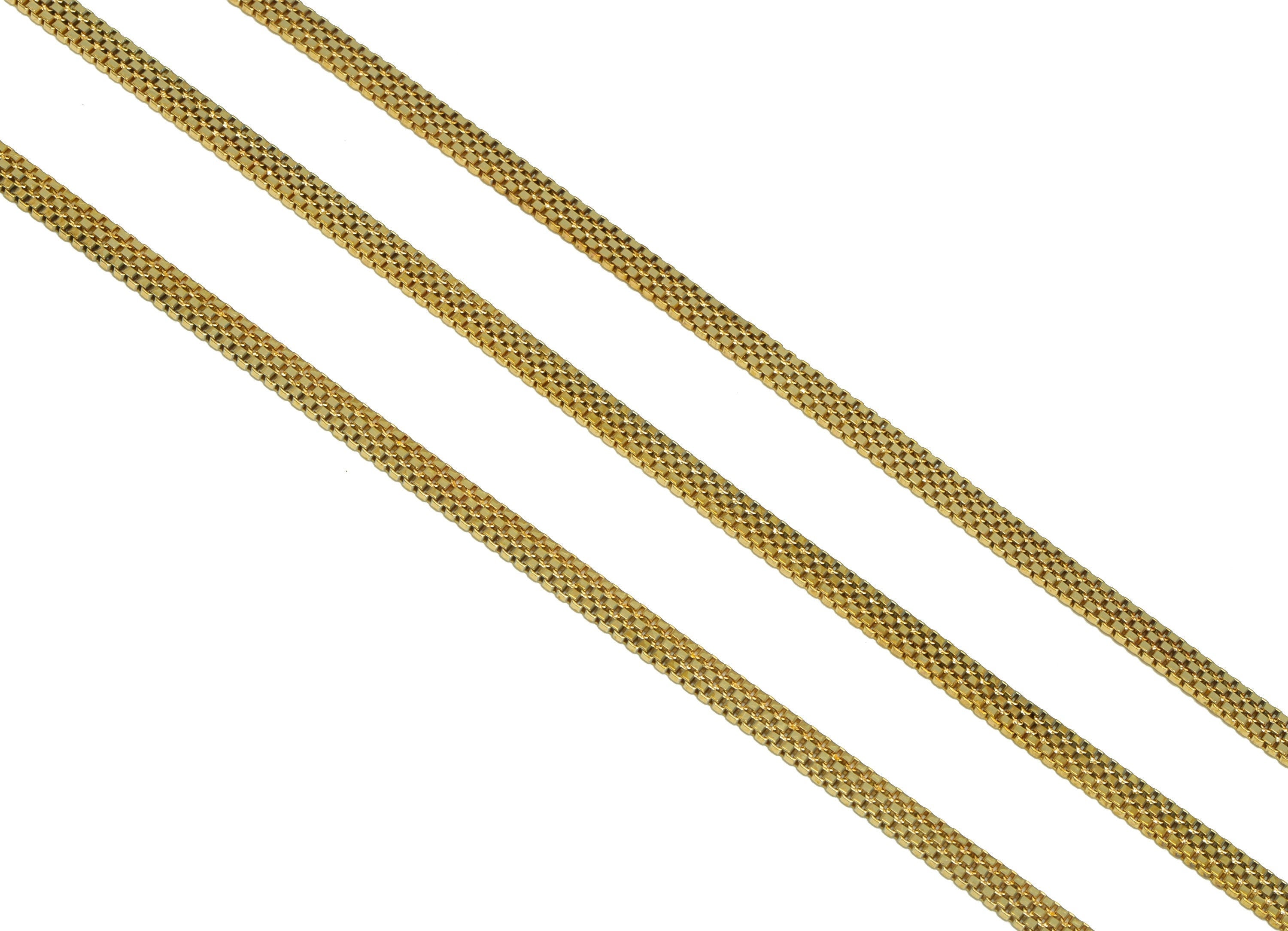 1.2mm Triple Box Chain - Brass 1.2 mm Box Chain 3 Strand Box Chain - Cube Box Chain - Jeweler Making - Geometry Chain - 2.6x3x0.7mm - PP9012 - DOMEDBAZAAR