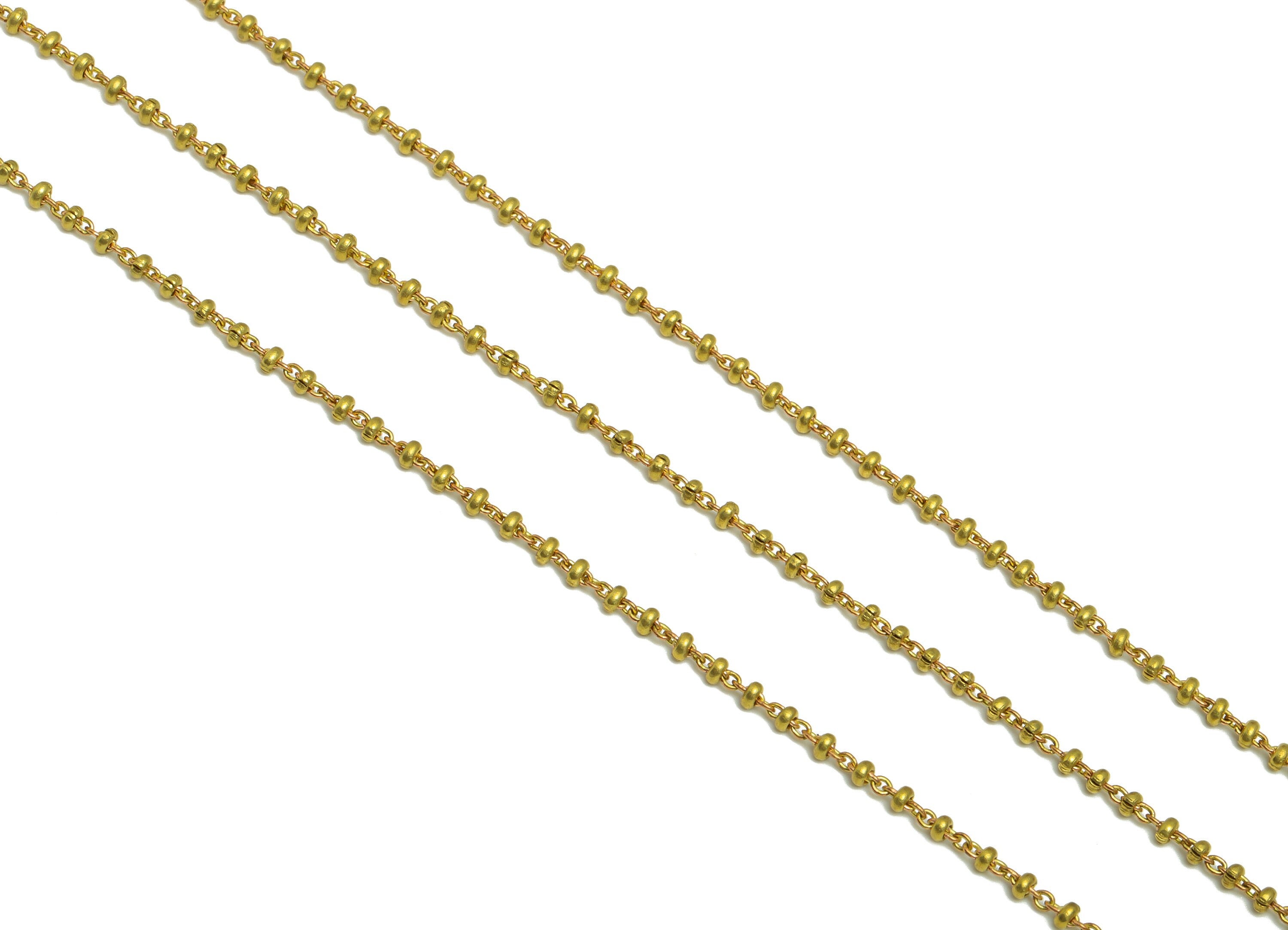2mm Brass Ball Beaded Satellite Chain - Brass Handmade Cable Chain - Raw Brass Ball Beaded Satellite Chain - CC1247 - DOMEDBAZAAR