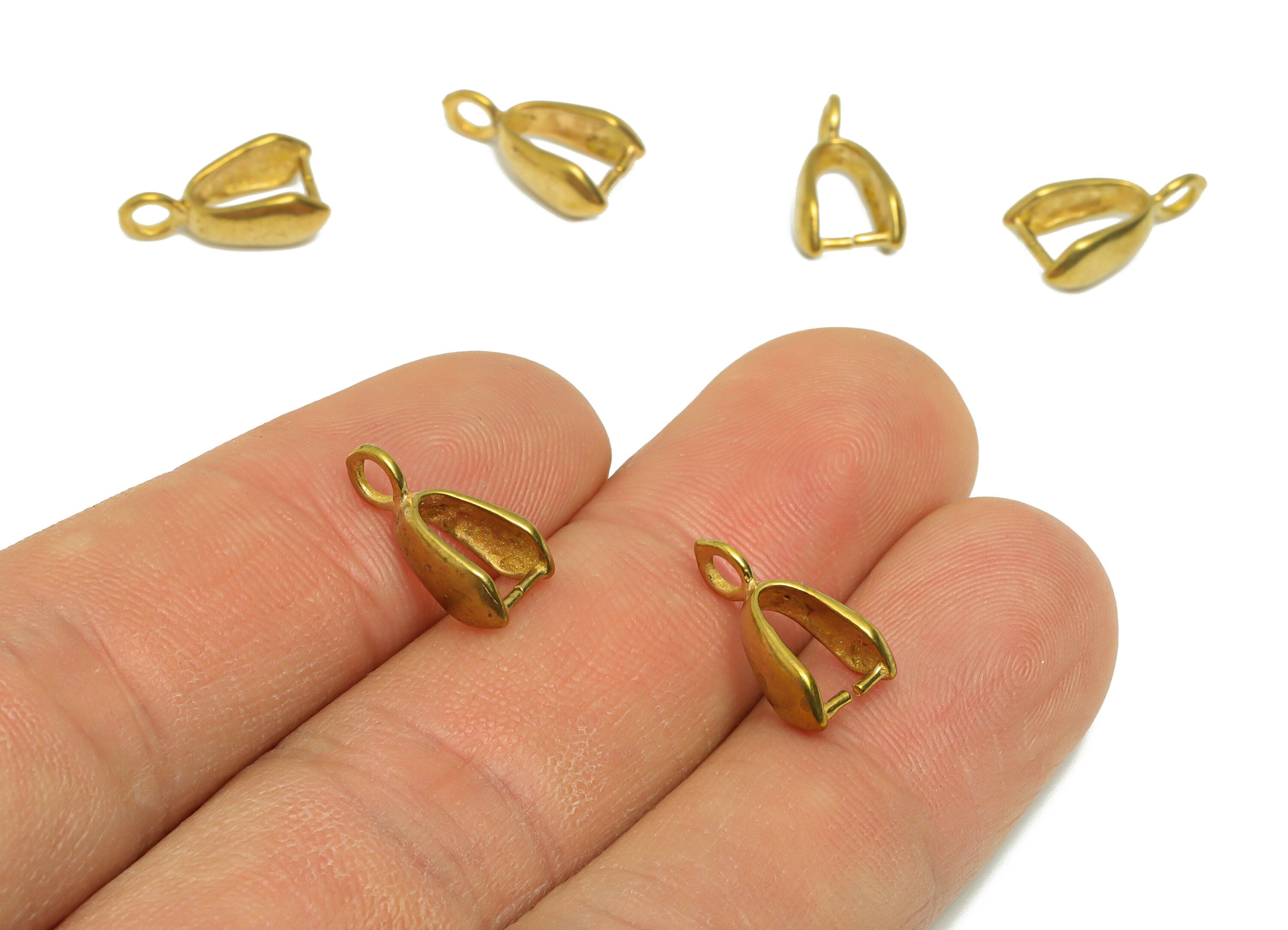 Necklace Connection Buckle - Brass Universal Buckle - Buckle Pendant - Brass Melon Seed Buckle - For Necklace - 13.93x7.38x1.51mm - PP9162 - DOMEDBAZAAR