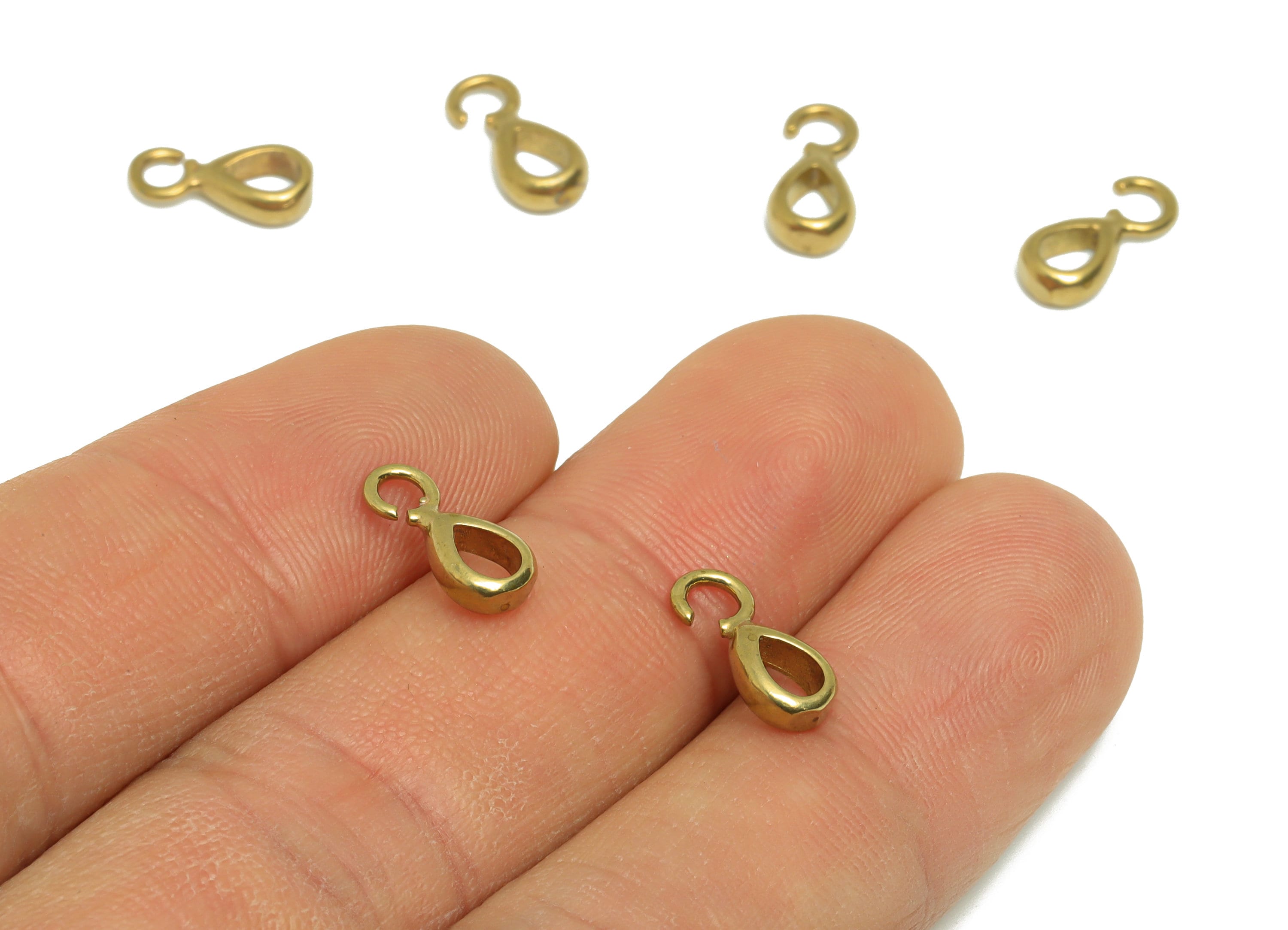 Brass Bracelet Setting - Brass Mini Connection Universal Pendant Buckle - Brass Melon Seed Buckle - For Necklace - 11.63x5.3x2.6mm - PP9158 - DOMEDBAZAAR