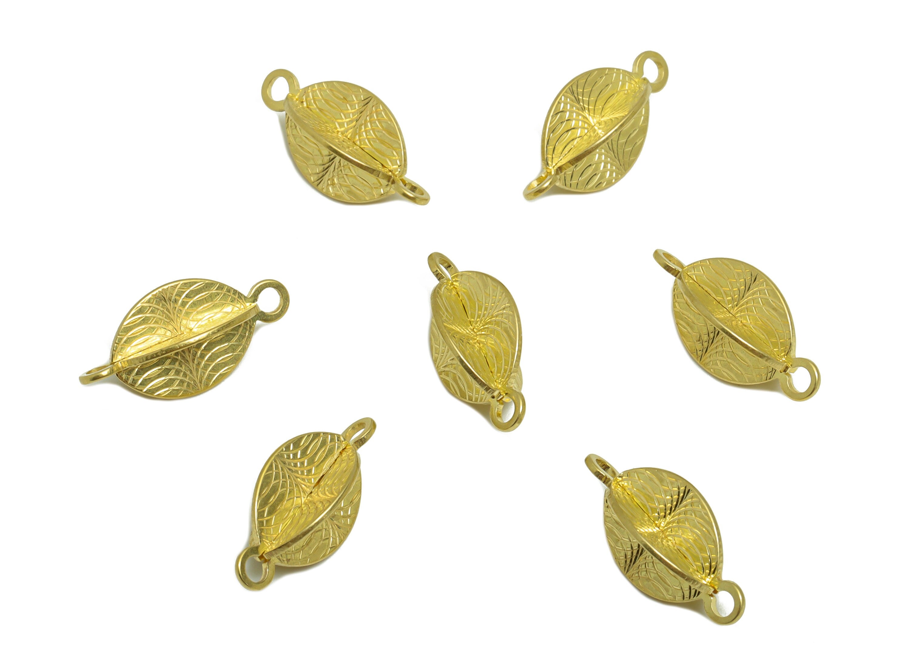 Brass Geometry Connector - Raw Brass Textured Irregular Connector - Brass Geometry Earring Charm - Bracelet Connector - 18.24x9x6mm -PP8872 - DOMEDBAZAAR