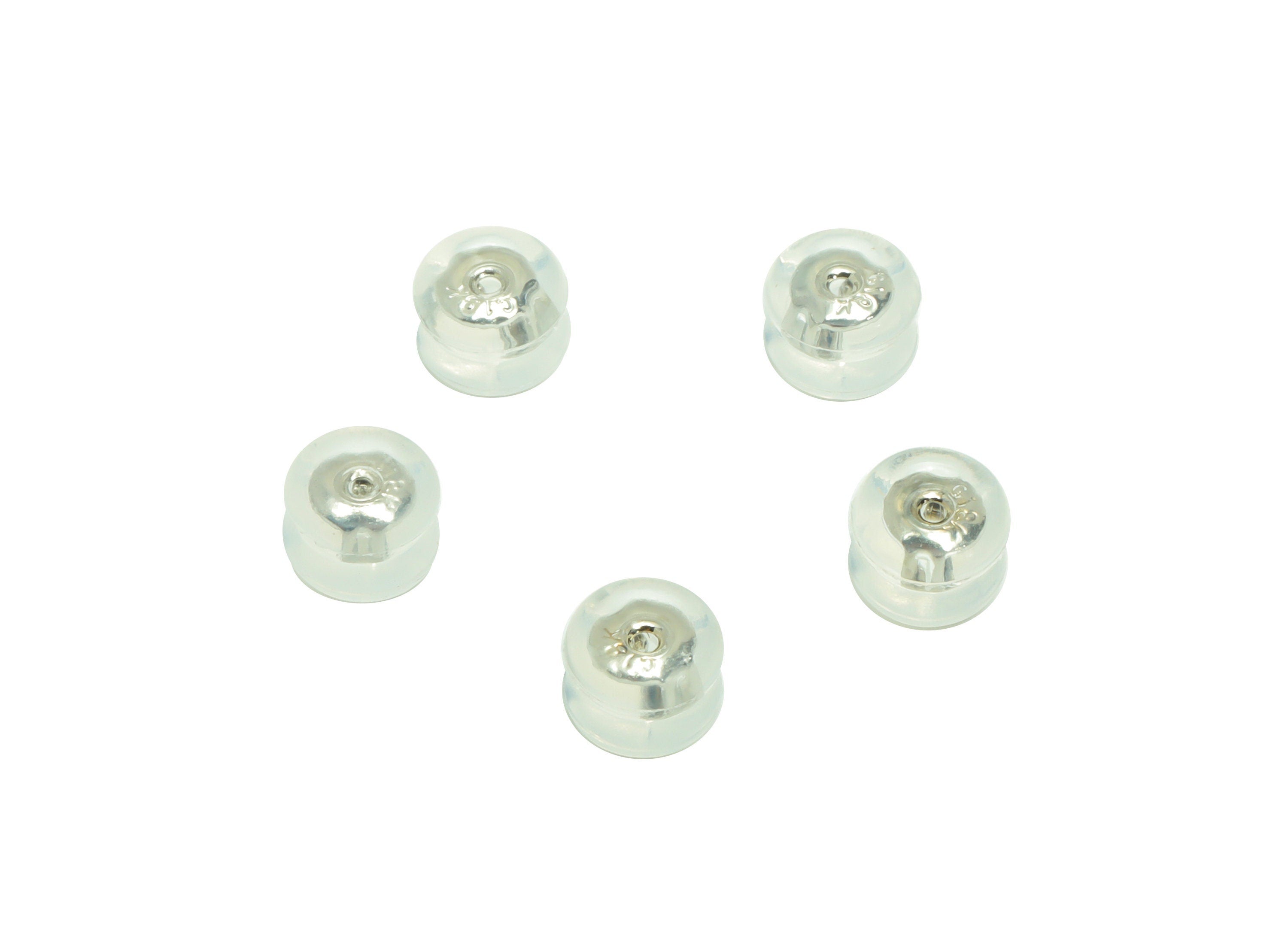 Brass Silica Gel Rubber - Rubber Earring Stopper Nuts - Rubber Earring Findings - Earring Back - Silver Tone Plating - 5.89x5x4mm - ES1040 - DOMEDBAZAAR