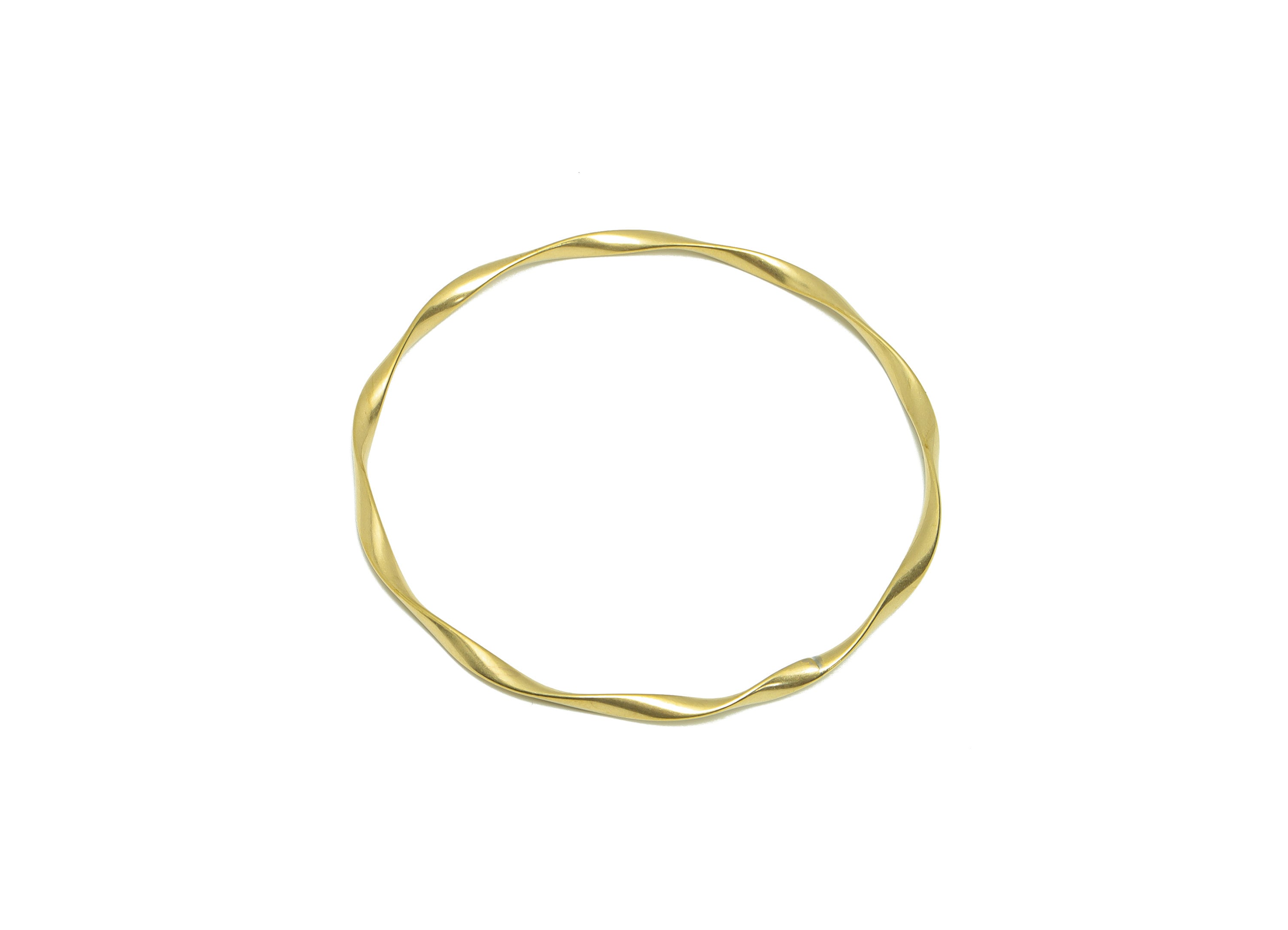 Brass Twisted Wire Bracelet - Brass Circle Bracelet - Brass Wavy Ring Bracelet - Wavy Wire Bracelet - Jewelry Supplies - 65x65x2mm - PP9425 - DOMEDBAZAAR