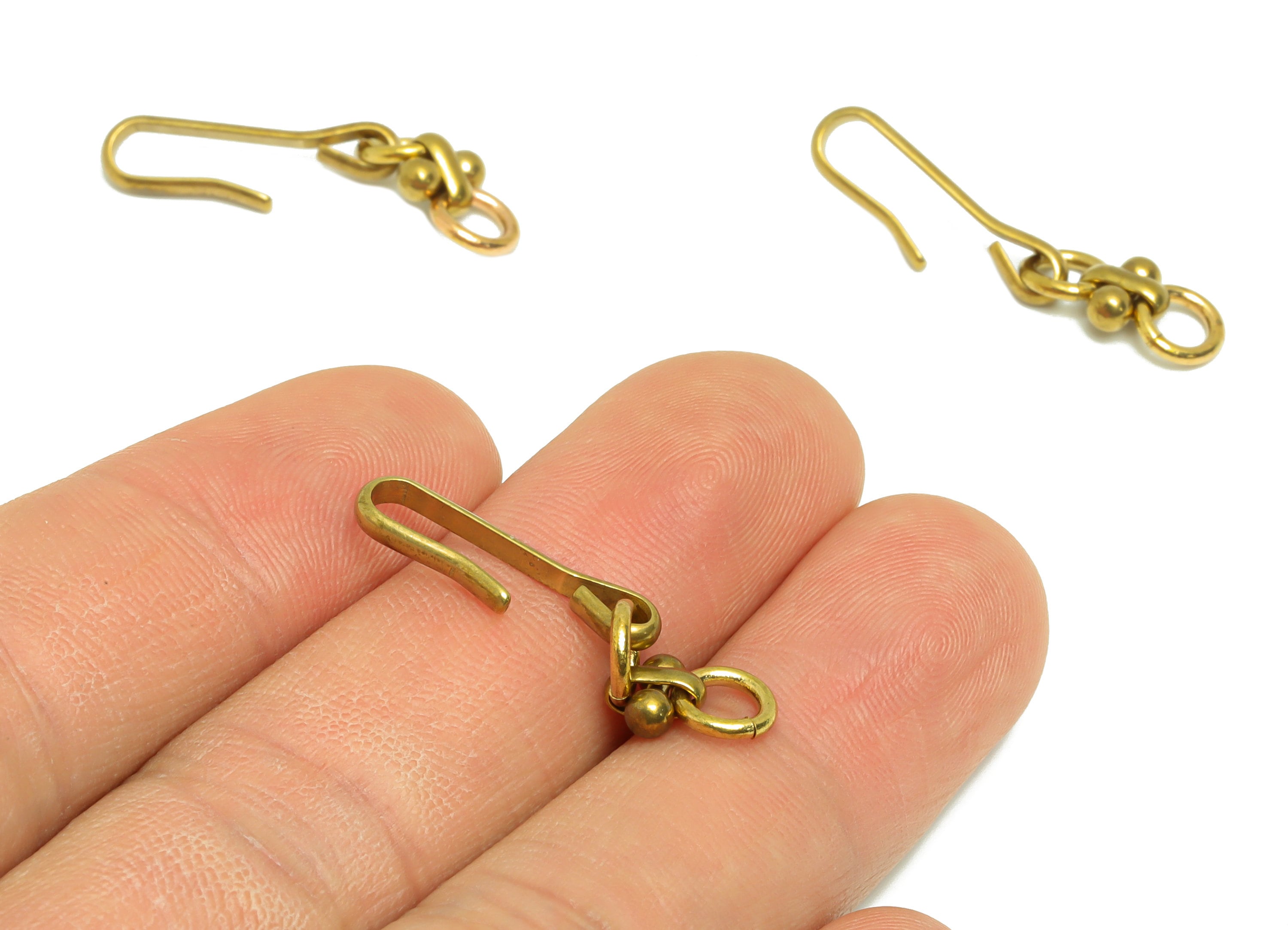 Brass Wire Earring Hook - Brass Rings Wire Hook Earring - Brass Dangle Hook Earring - Brass Wire Earring Hook - 32.76x6.97x0.8mm - PP9422 - DOMEDBAZAAR