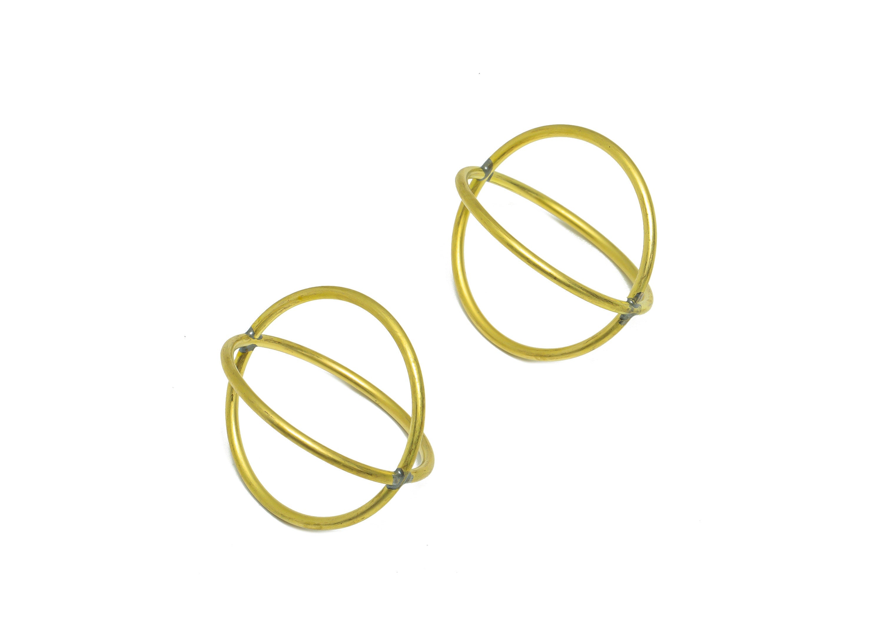 Brass Ball Wire Earring Charm - Brass Lantern Wire Earring Charm - Brass Lantern Pendant - Cubic Ball Earring Charm -27x27.27x1.33mm -PP9436 - DOMEDBAZAAR