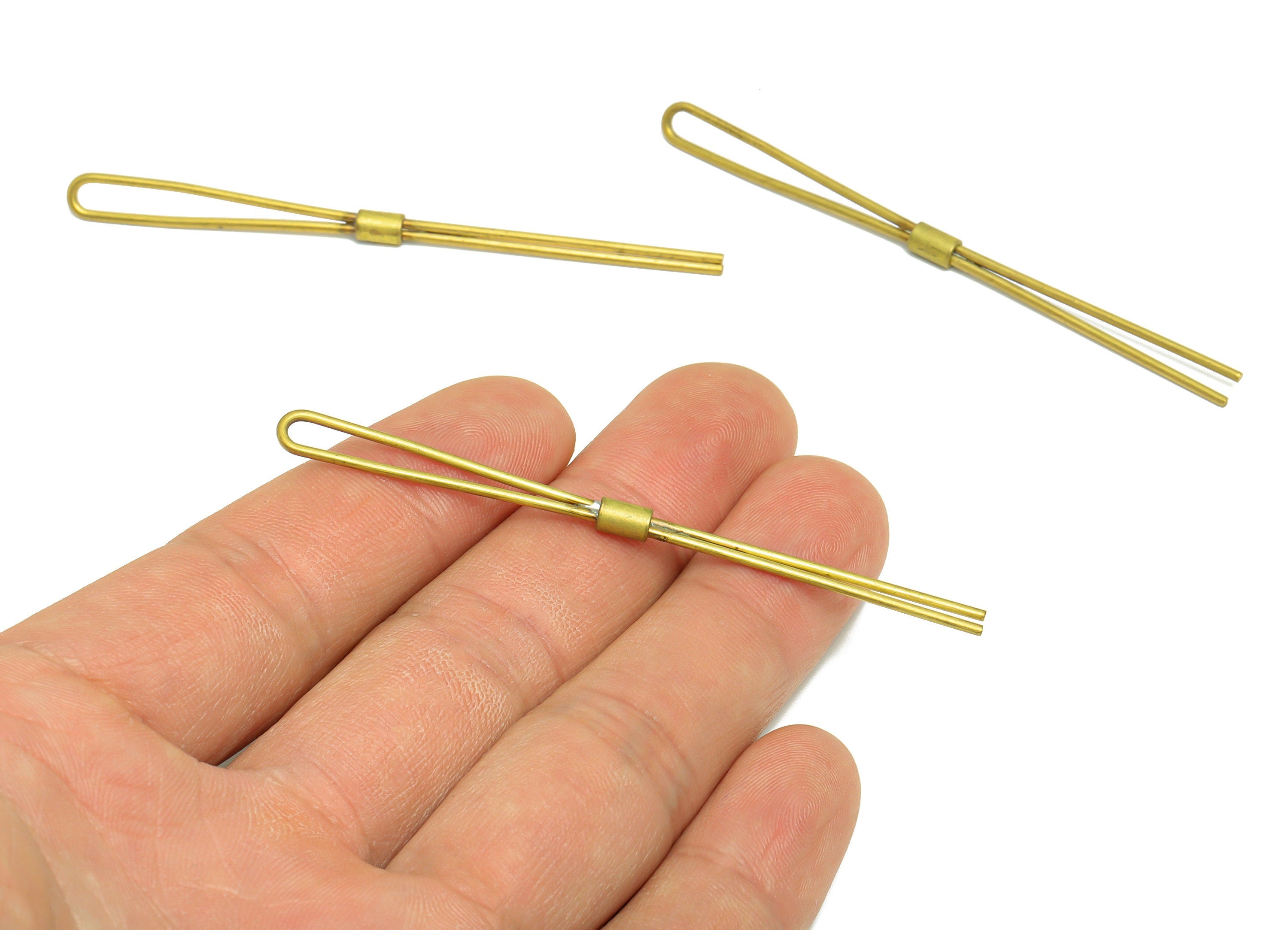 Brass Stick Wire Earring Charm - Brass Bar Wire Earring Charm - Brass Long Wire Earring Charm - Pin Earring Charm - 74x5.37x1.04mm - PP9434 - DOMEDBAZAAR