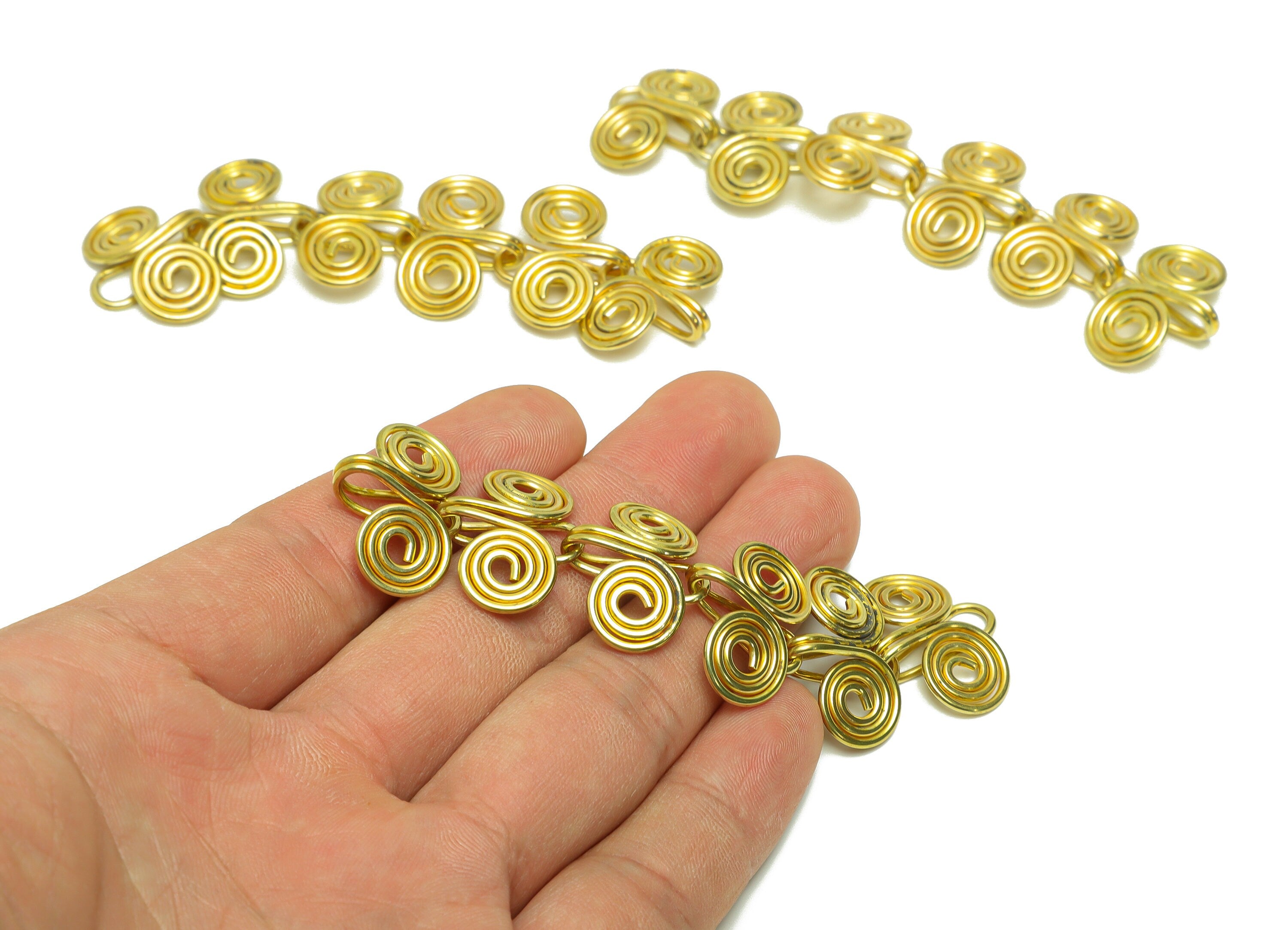 Brass Snail Bracelet Connector - Brass Twine Wire Bracelet - Brass Wire Snail Bracelet - For Bracelet - 91.75x22.71x5.68mm - PP9060 - DOMEDBAZAAR