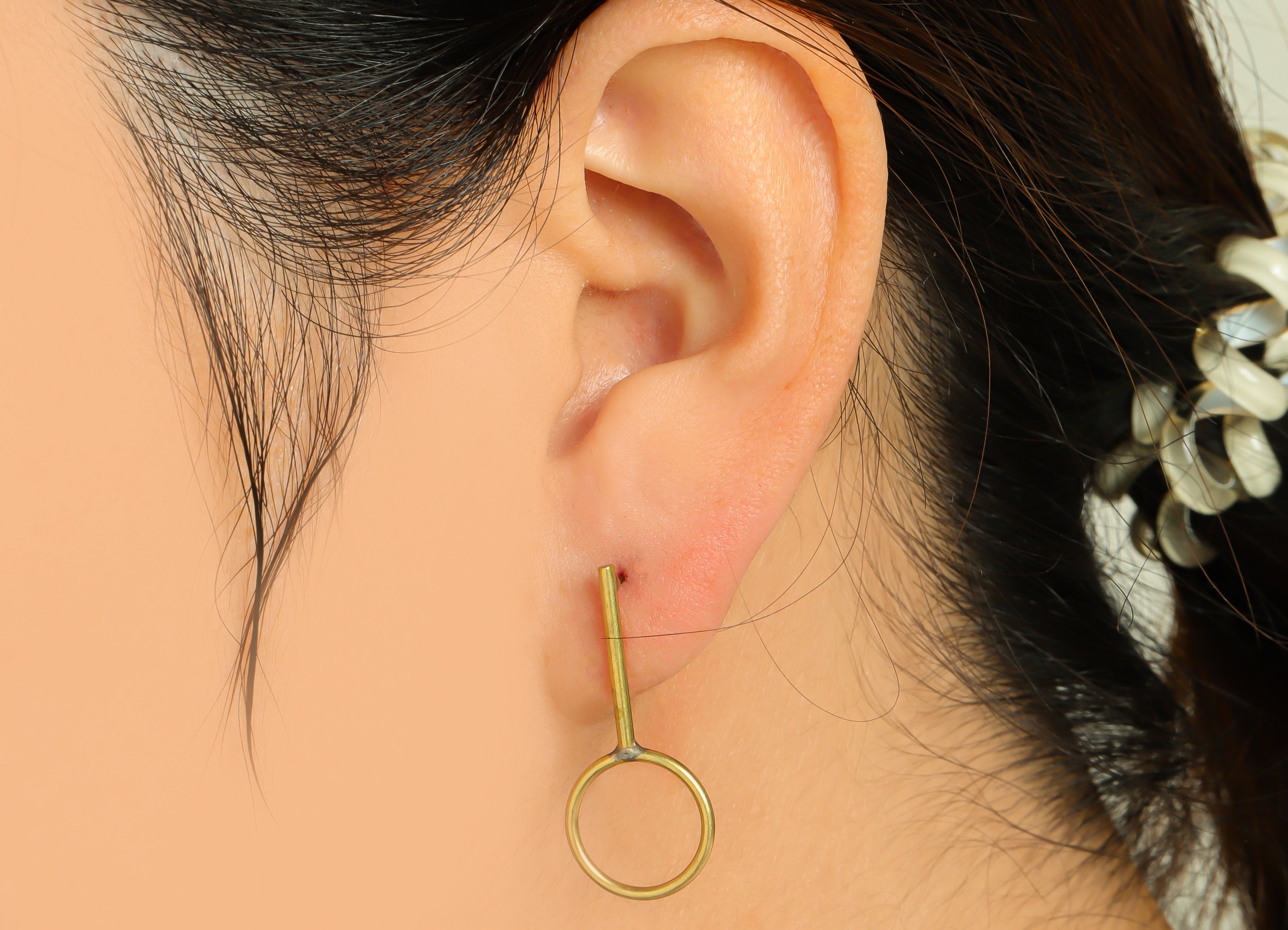 Brass Round Earring Post - Raw Brass Stick Wire Earring Post - Circle Bar Earring Post - Geometry Earring Post - 28x11x1.48mm - PP9129 - DOMEDBAZAAR