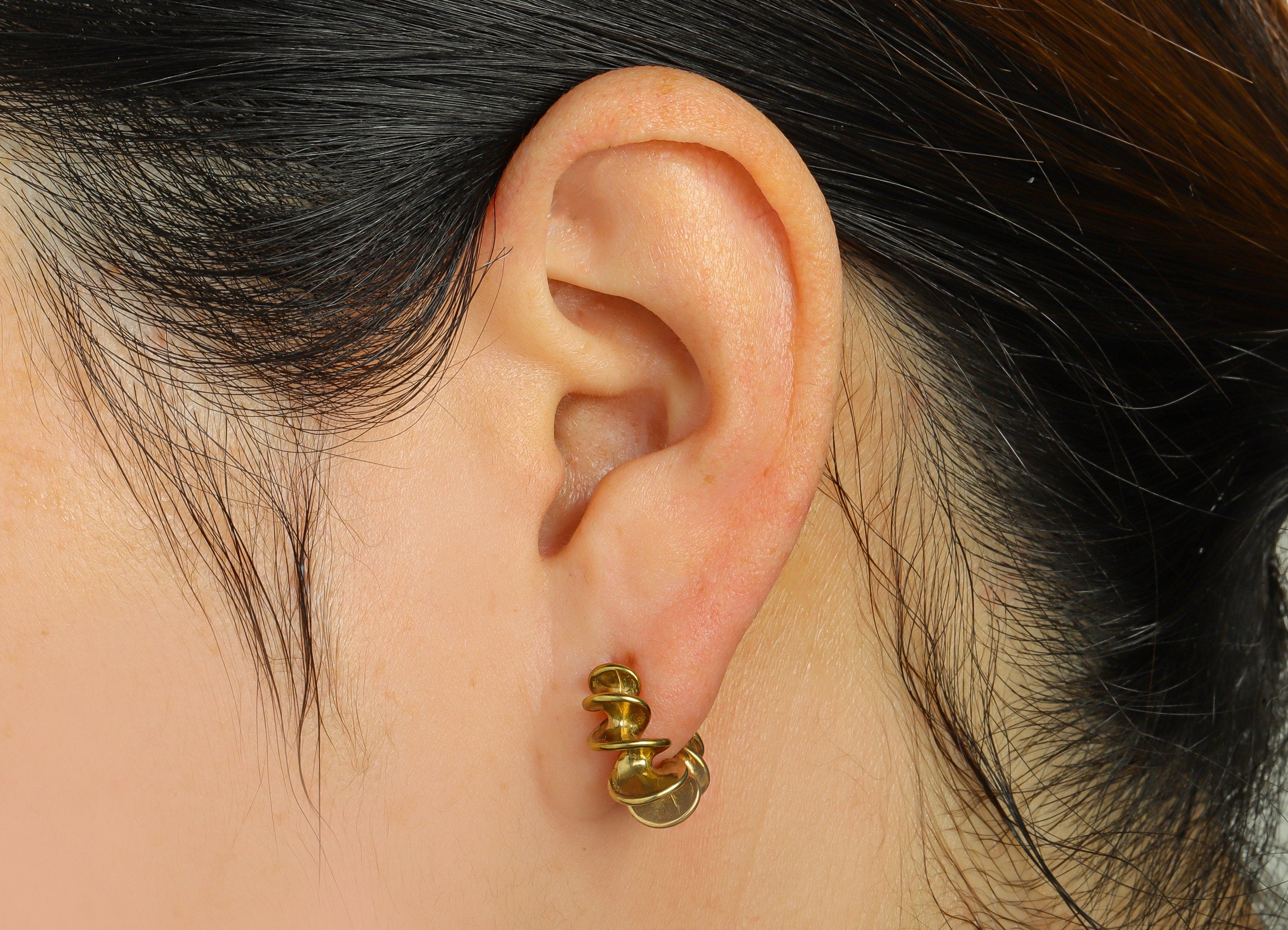 Brass Twisted Hoop Earring - Raw Brass Wavy Huggie Hoop Wire Earring - Brass Clasp Hoop Earring - Brass Hoop Earring - 17x16x0.8mm - PP8670 - DOMEDBAZAAR