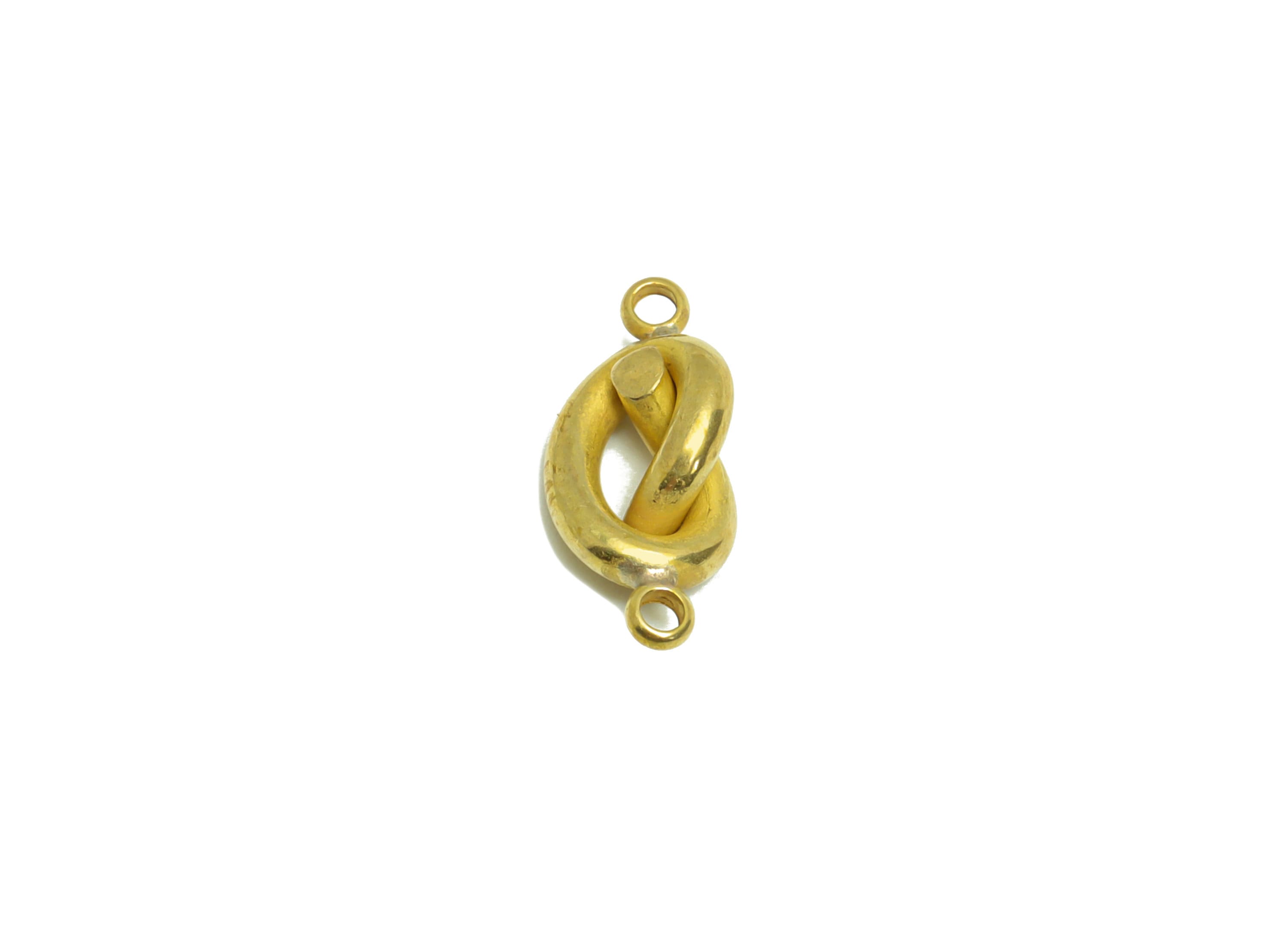 Brass Knot Wire Earring Charm - Raw Brass Bead Knot Earring Charm - Twine Knot Earring Charm - Brass Connector - 14.7x6x1mm - PP9455 - DOMEDBAZAAR