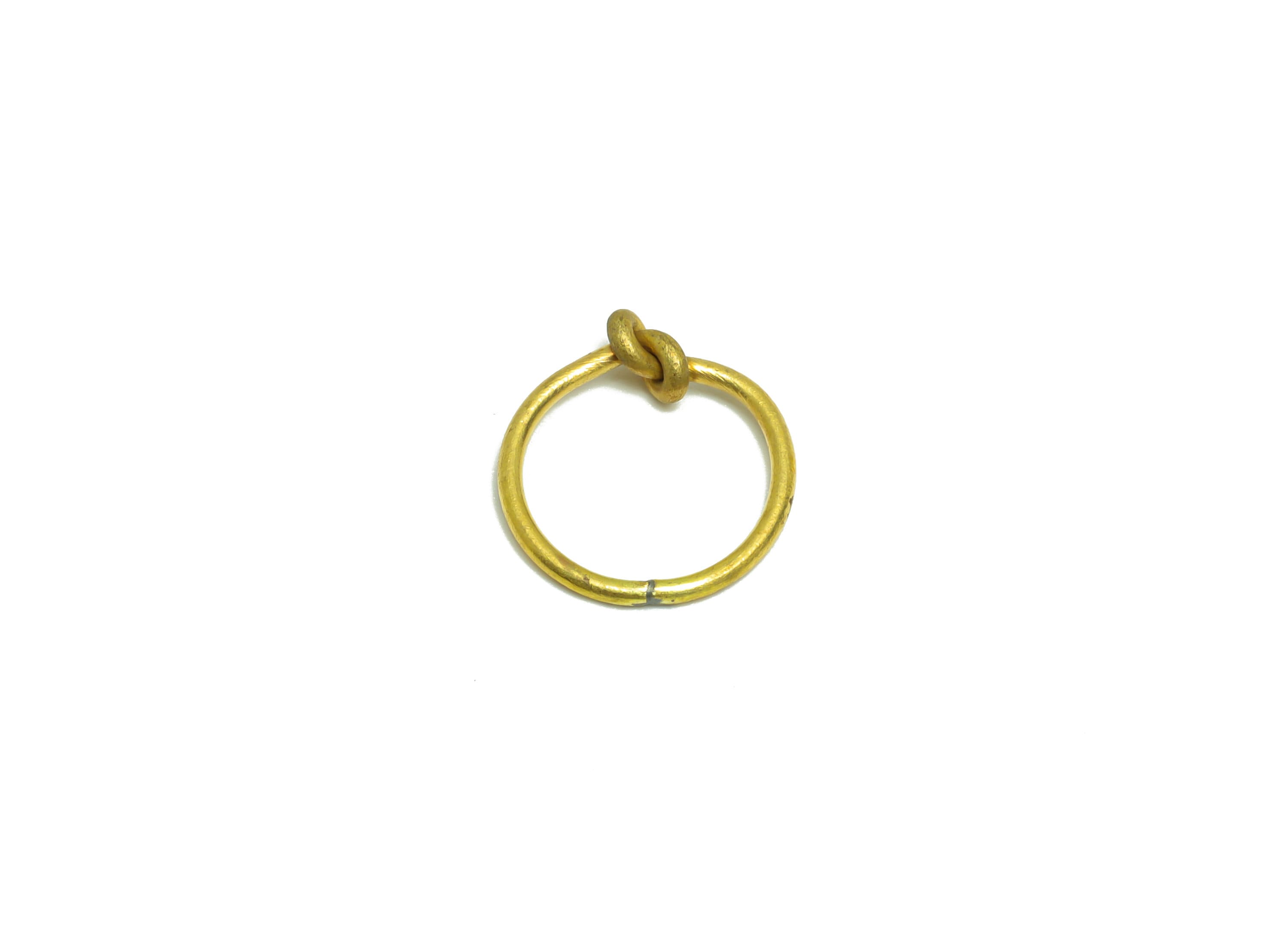 Brass Knot Wire Earring Charm - Raw Brass Round Knot Earring Charm - Ring Knot Earring Charm - Brass Circle Wire - 13.06x11.7x0.88mm- PP9454 - DOMEDBAZAAR