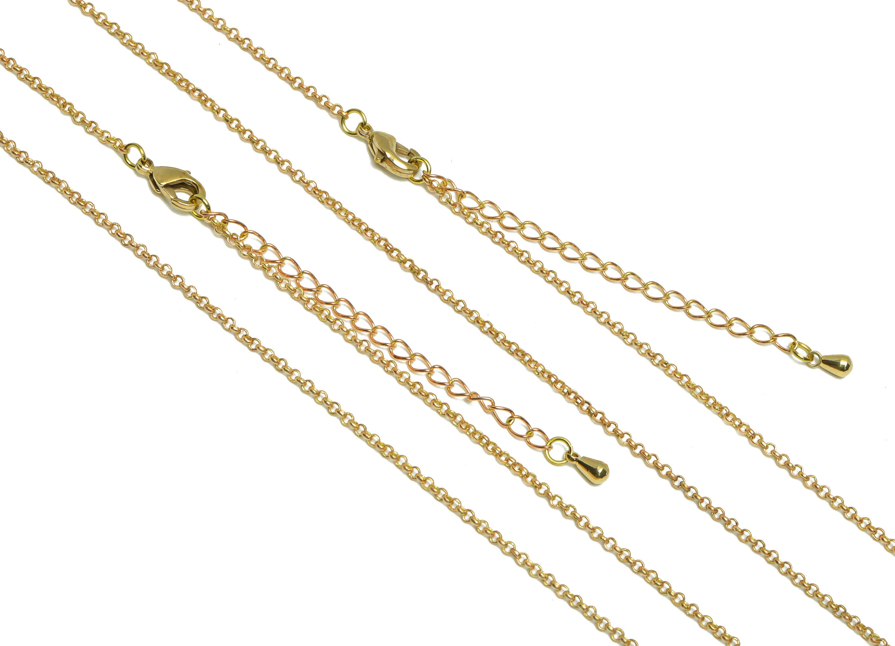 1.5 Finished Rolo Chain - 42+6cm Rolo Chain - Raw Brass Finished Rolo Chain Necklace - Brass Rolo Chain Necklace - CC1260 - DOMEDBAZAAR