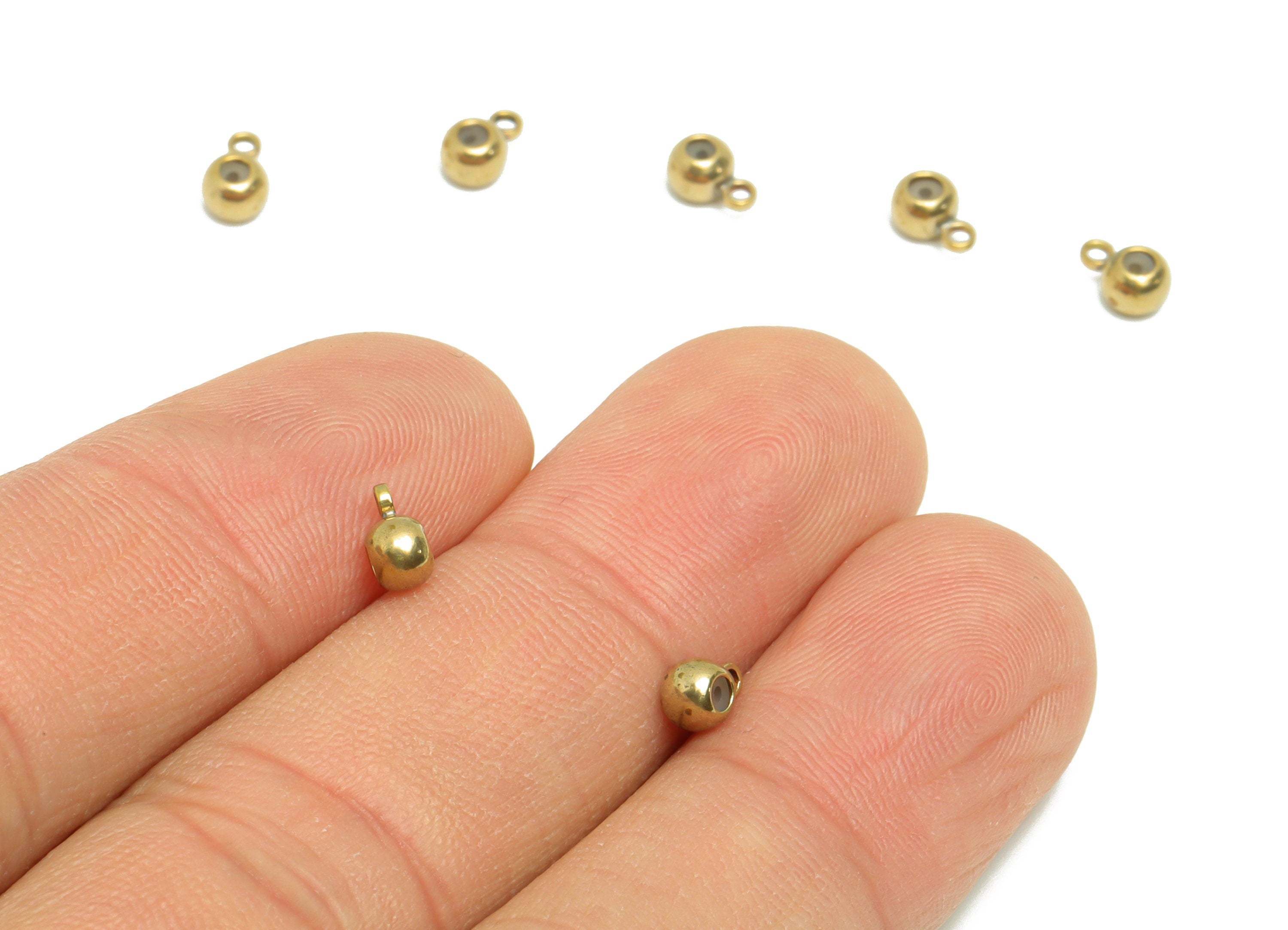 Rubber Earring Back with Loop - Brass Rubber Earring Stopper Nuts - Rubber Earring Findings - Silica Gel Post Back - 5x3x2mm- PP9242 - DOMEDBAZAAR