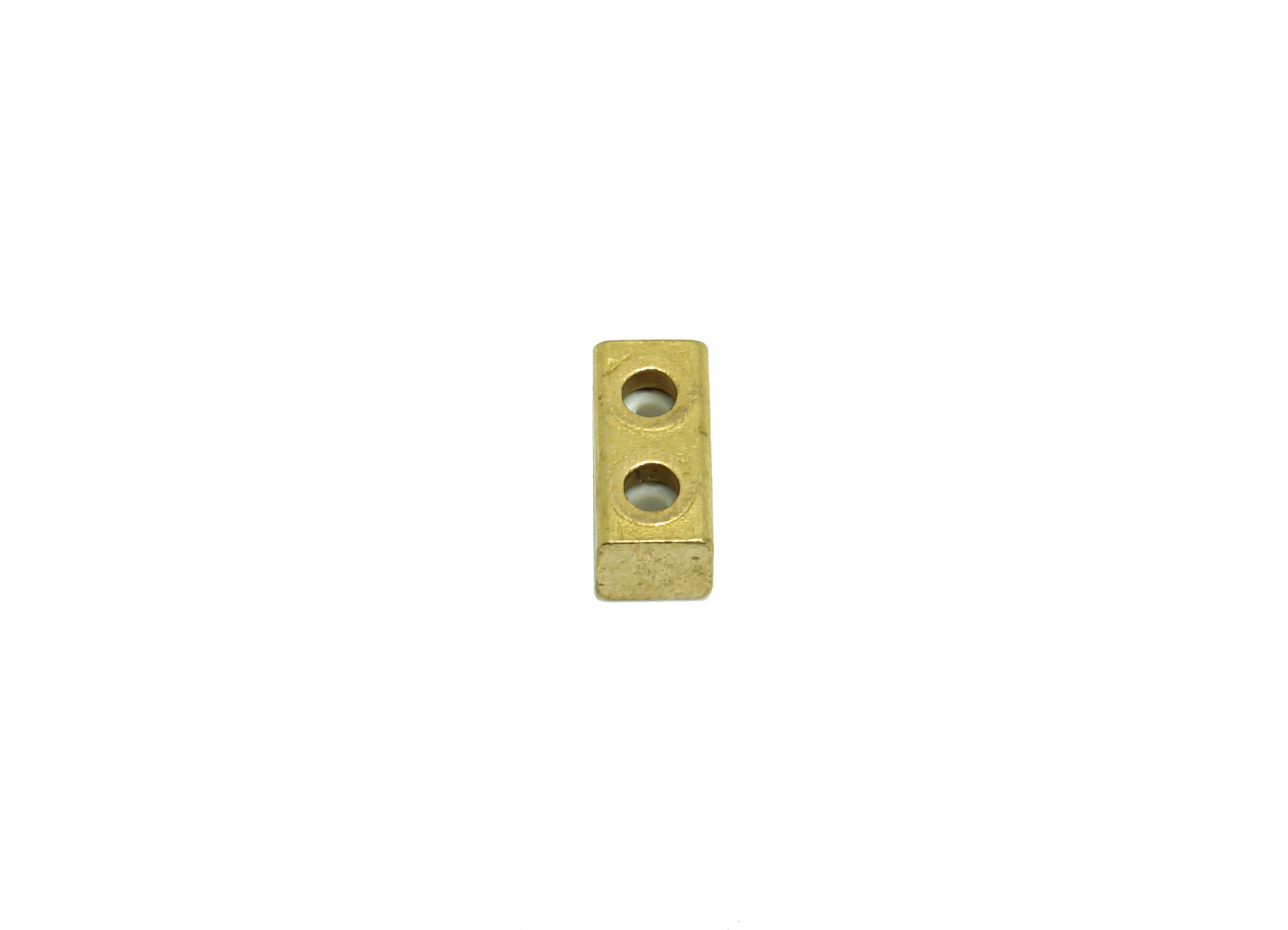 Brass Rectangle Cylinder Rubber Sliding Beads Nuts - Stopper Bead - Rectangle Adjustable Stopper Beads - 8x3.85x3.85mm - PP9256 - DOMEDBAZAAR