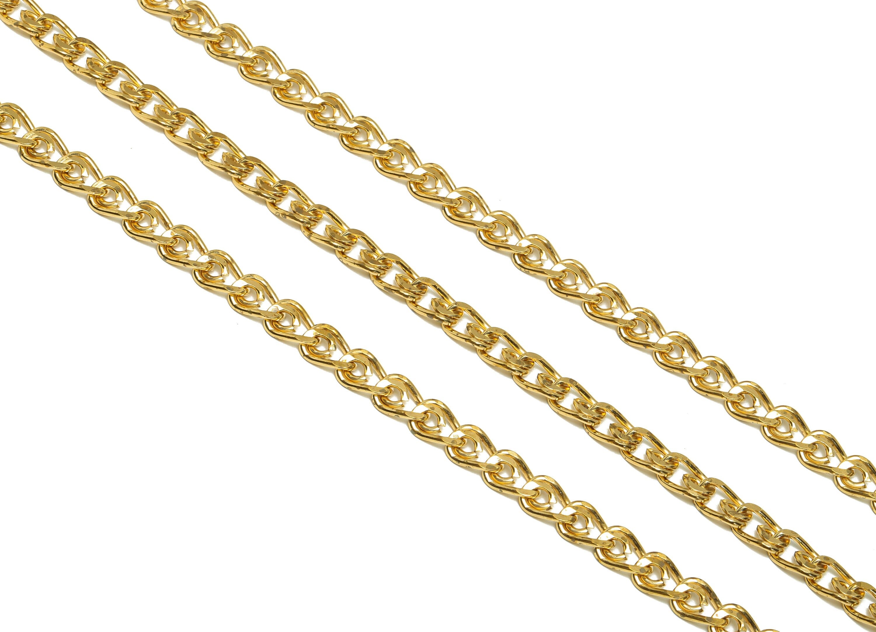 Handmade Bead Chain - Brass Open Link Chain- Beaded Hoop Chain - Circle Textured Beads Link Chain - 9.4x6.5mm - CC1235 - DOMEDBAZAAR
