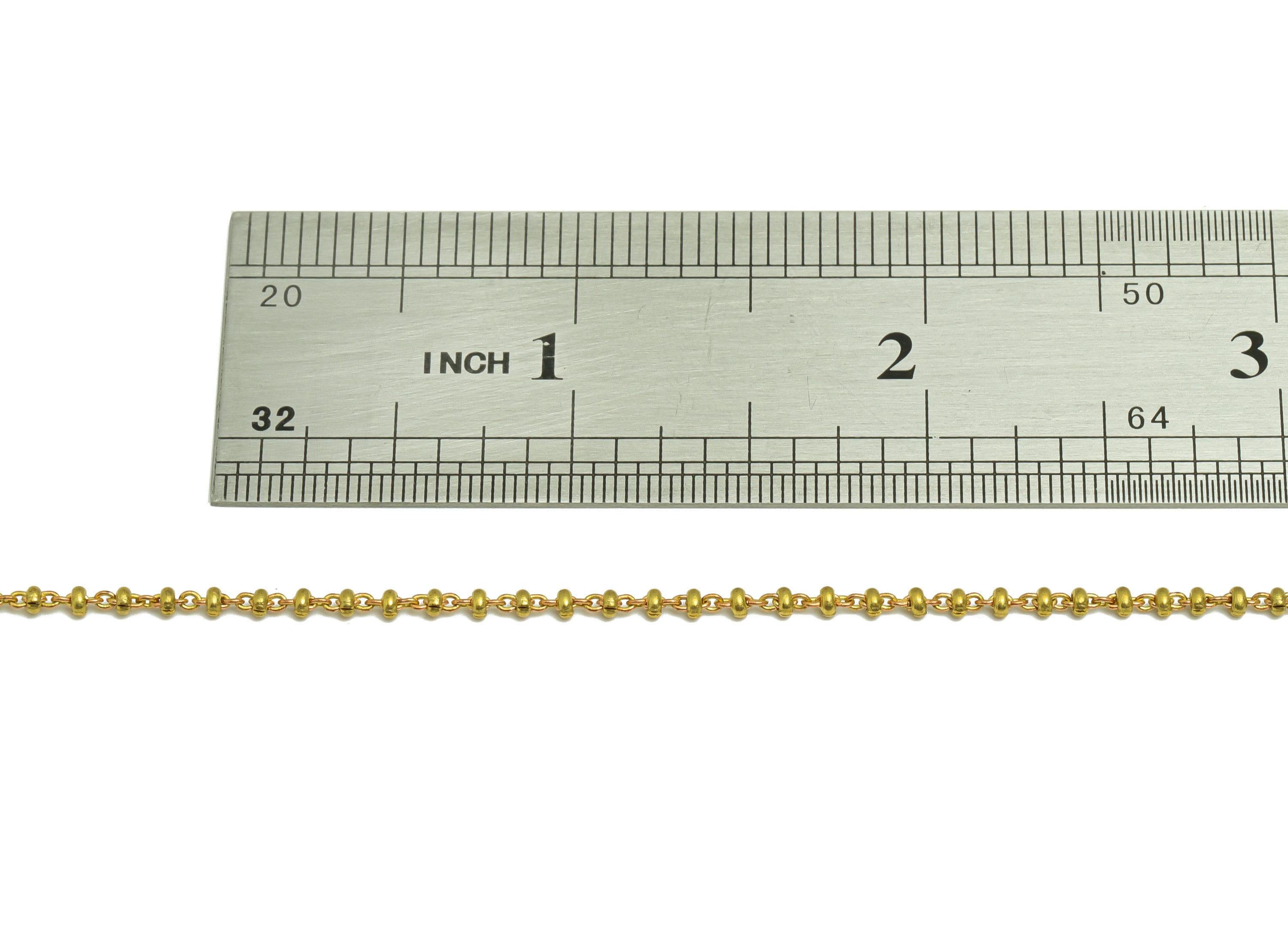 2mm Brass Ball Beaded Satellite Chain - Brass Handmade Cable Chain - Raw Brass Ball Beaded Satellite Chain - CC1247 - DOMEDBAZAAR
