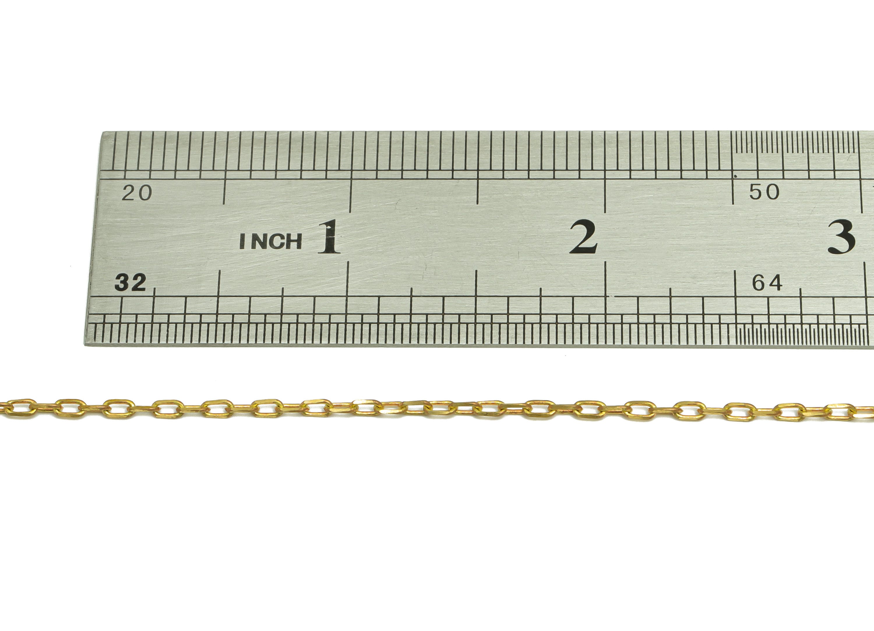 3.4mm Faceted Cable Chain - 0.26 Cable Chain- Raw Brass Faceted Cable Chain - Faceted Cable Link Chain - 5.24x2.1x0.54mm - CC1277 - DOMEDBAZAAR