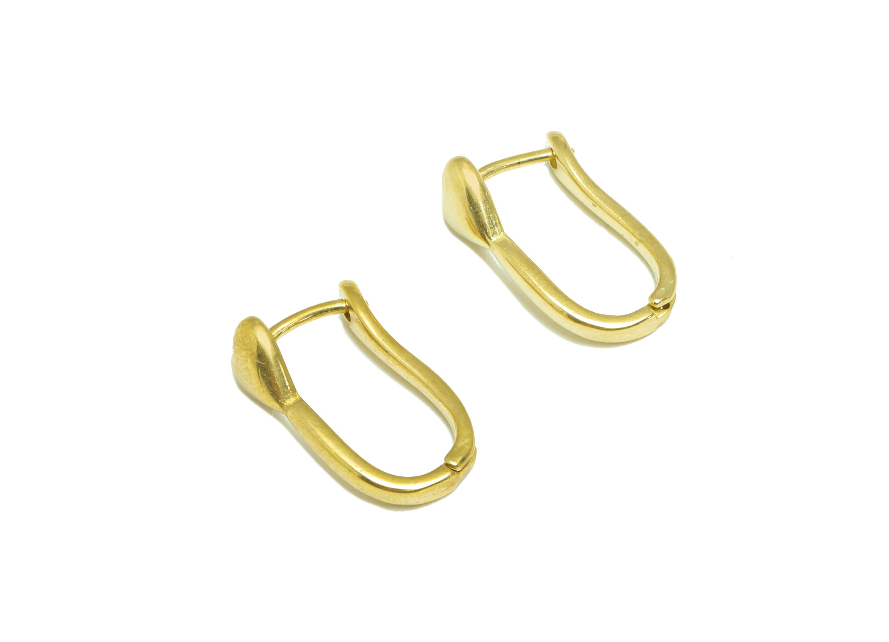 Brass English Lock Earring - Raw Brass Heart Clasp Earring - Brass Hoop Clasp Lock - Heart English Lock - 16.88x11x5.65mm- PP9263 - DOMEDBAZAAR