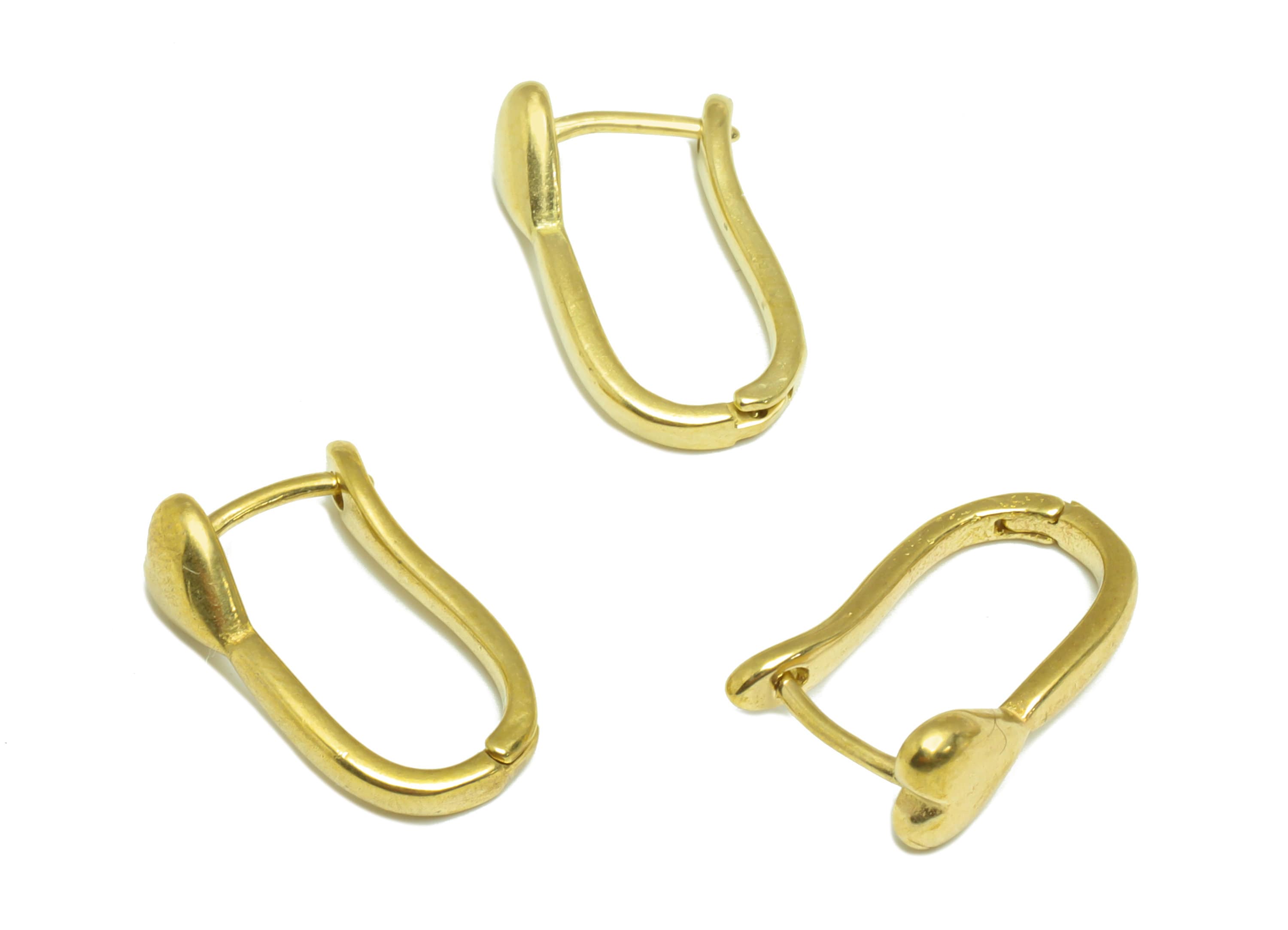 Brass English Lock Earring - Raw Brass Heart Clasp Earring - Brass Hoop Clasp Lock - Heart English Lock - 16.88x11x5.65mm- PP9263 - DOMEDBAZAAR