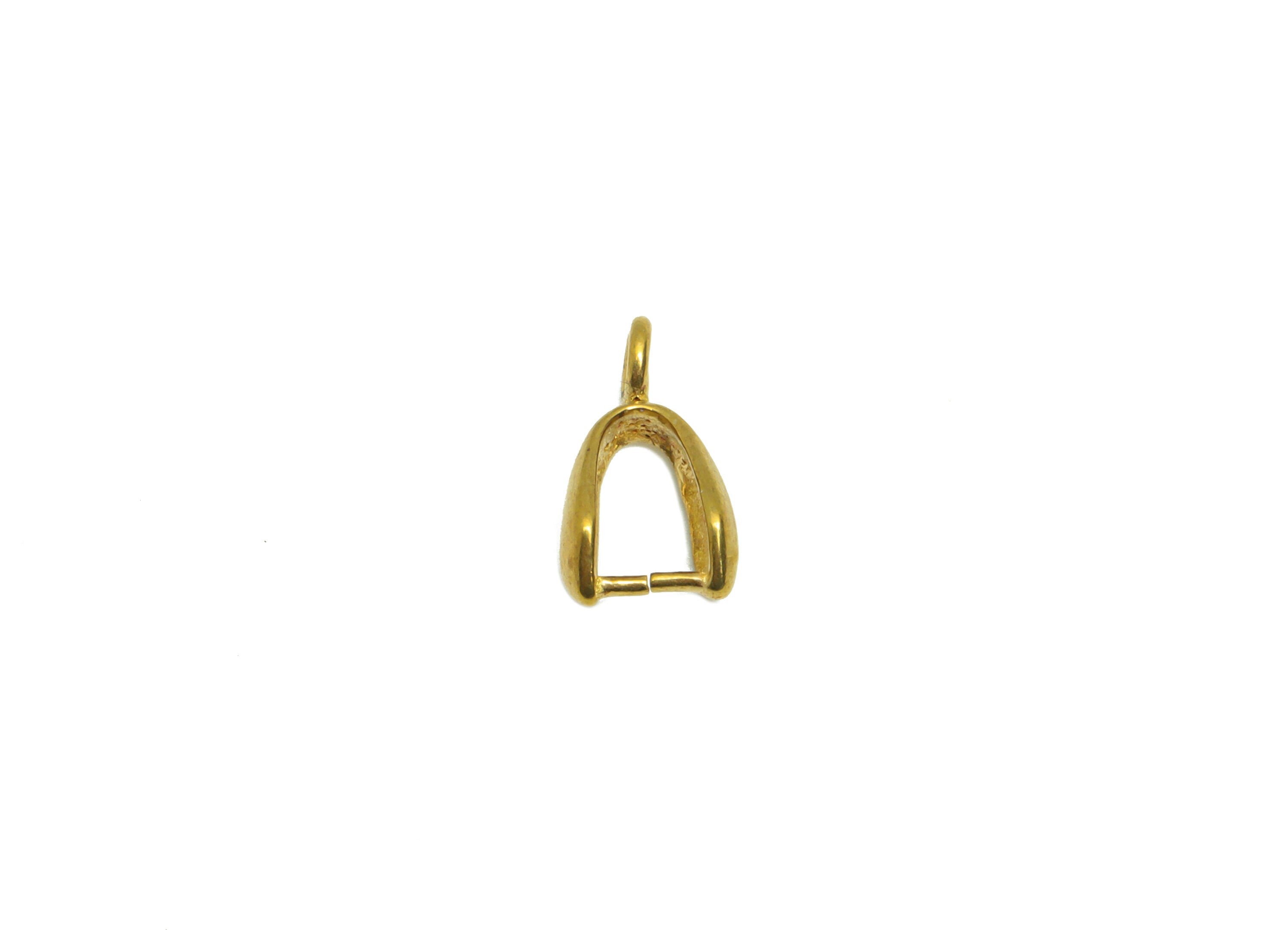 Necklace Connection Buckle - Brass Universal Buckle - Buckle Pendant - Brass Melon Seed Buckle - For Necklace - 13.93x7.38x1.51mm - PP9162 - DOMEDBAZAAR